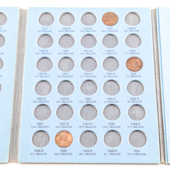 Group of Whitman Indian Head and Lincoln coin folders