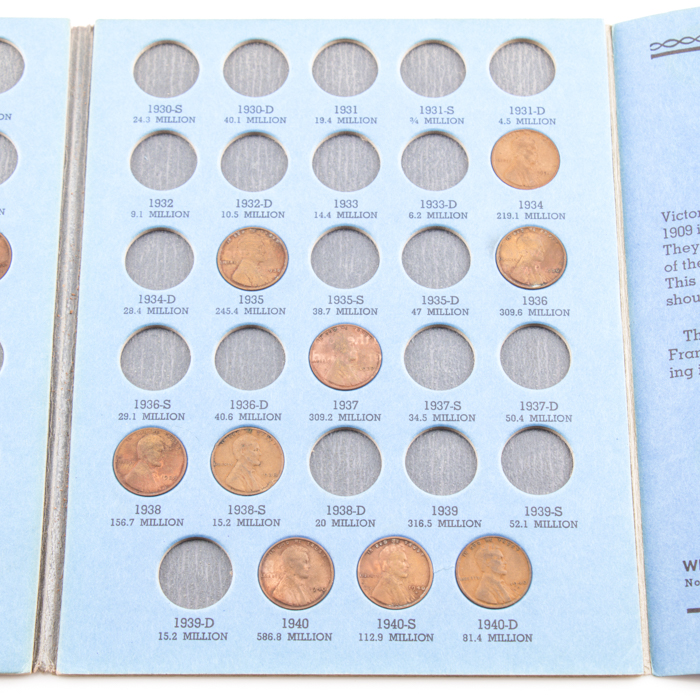 Group of Whitman Indian Head and Lincoln coin folders