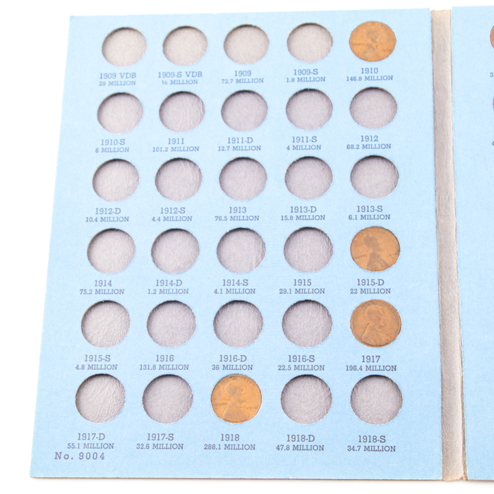 Group of Whitman Indian Head and Lincoln coin folders