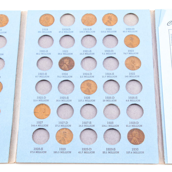 Group of Whitman Indian Head and Lincoln coin folders