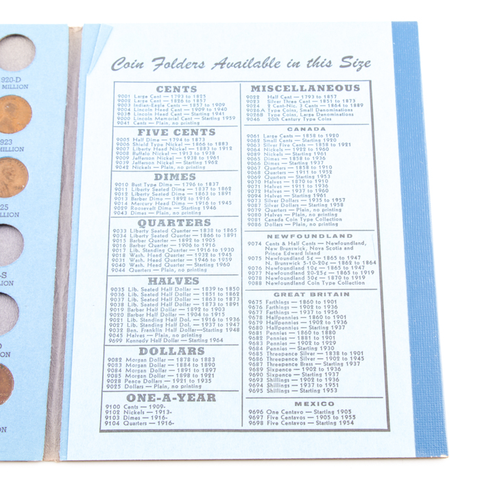 Group of Whitman Indian Head and Lincoln coin folders