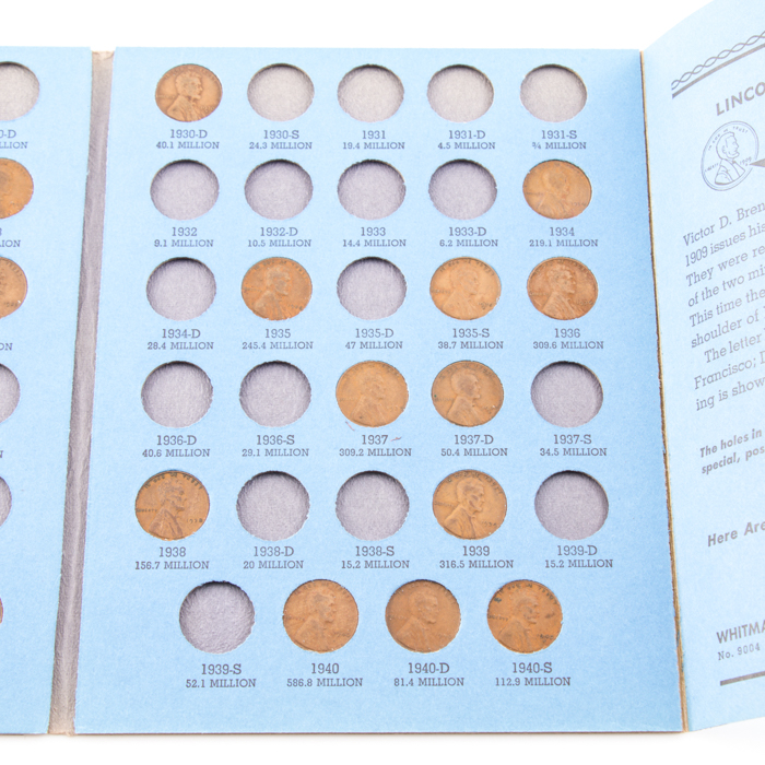 Group of Whitman Indian Head and Lincoln coin folders