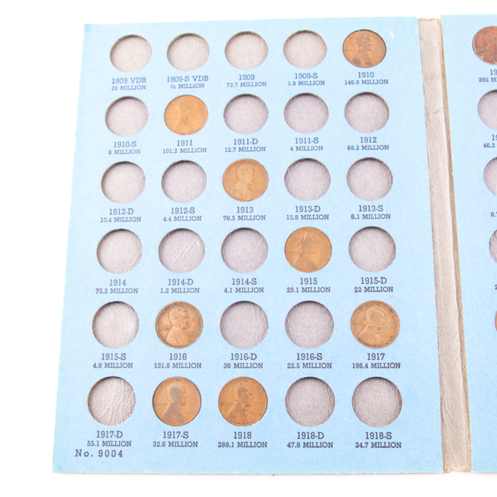 Group of Whitman Indian Head and Lincoln coin folders