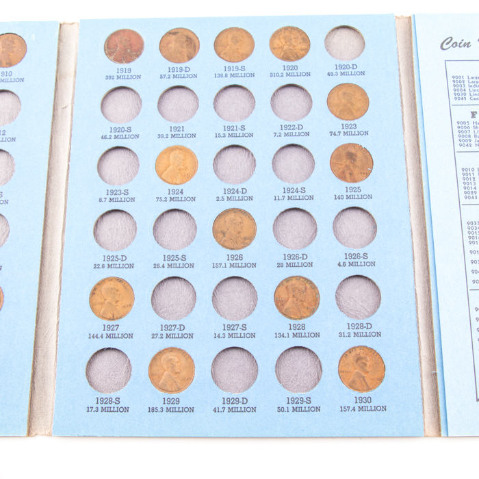 Group of Whitman Indian Head and Lincoln coin folders