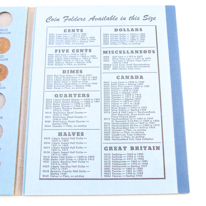 Group of Whitman Indian Head and Lincoln coin folders