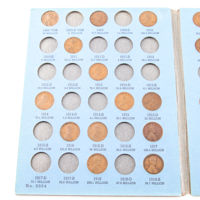 Group of Whitman Indian Head and Lincoln coin folders