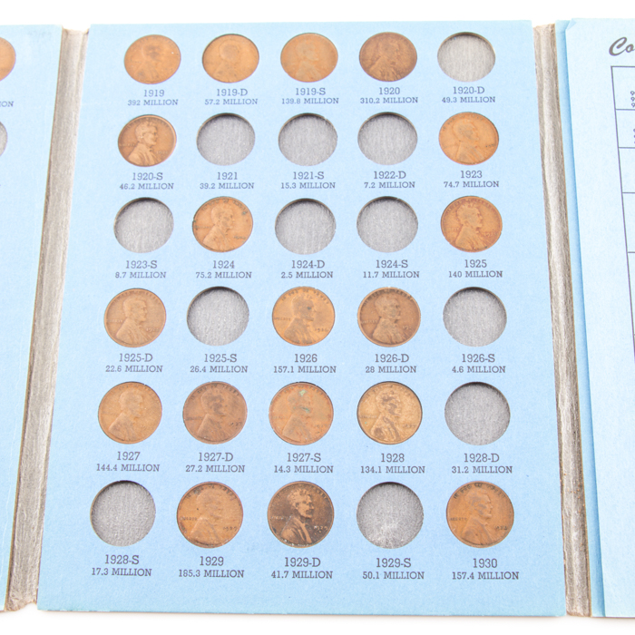 Group of Whitman Indian Head and Lincoln coin folders