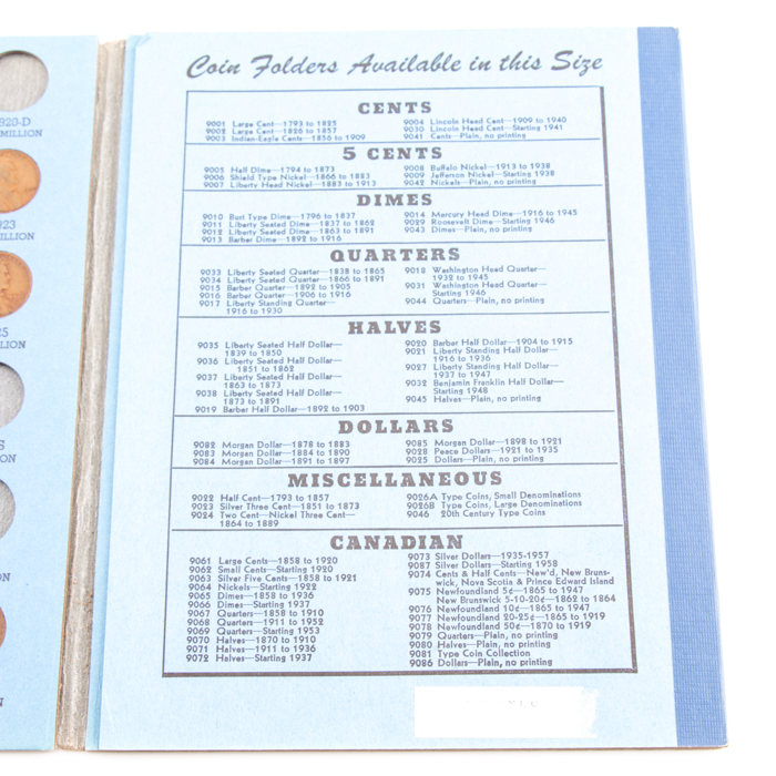 Group of Whitman Indian Head and Lincoln coin folders