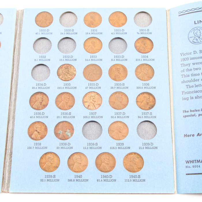 Group of Whitman Indian Head and Lincoln coin folders
