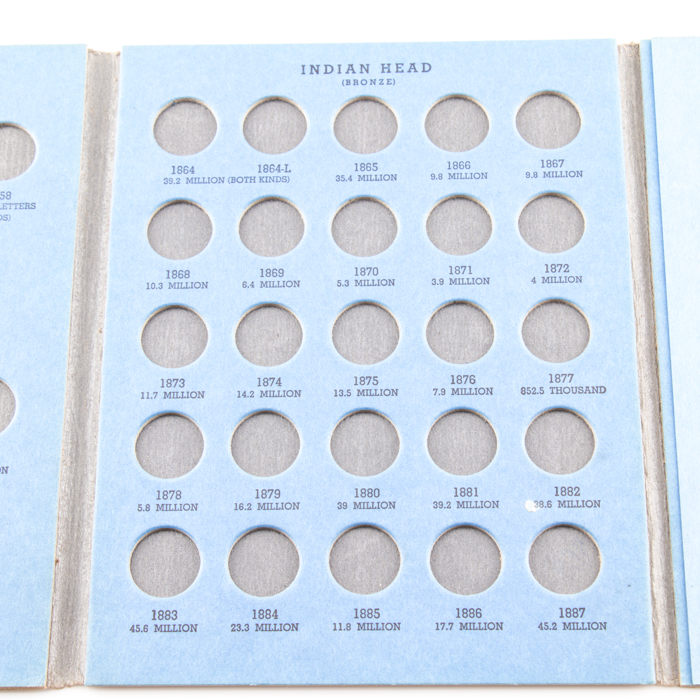Group of Whitman Indian Head and Lincoln coin folders