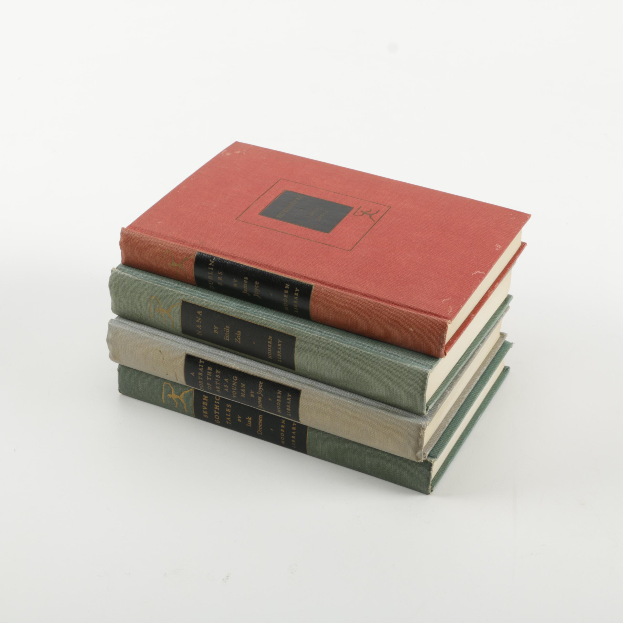 Vintage Book Collection including James Joyce and Emile Zola