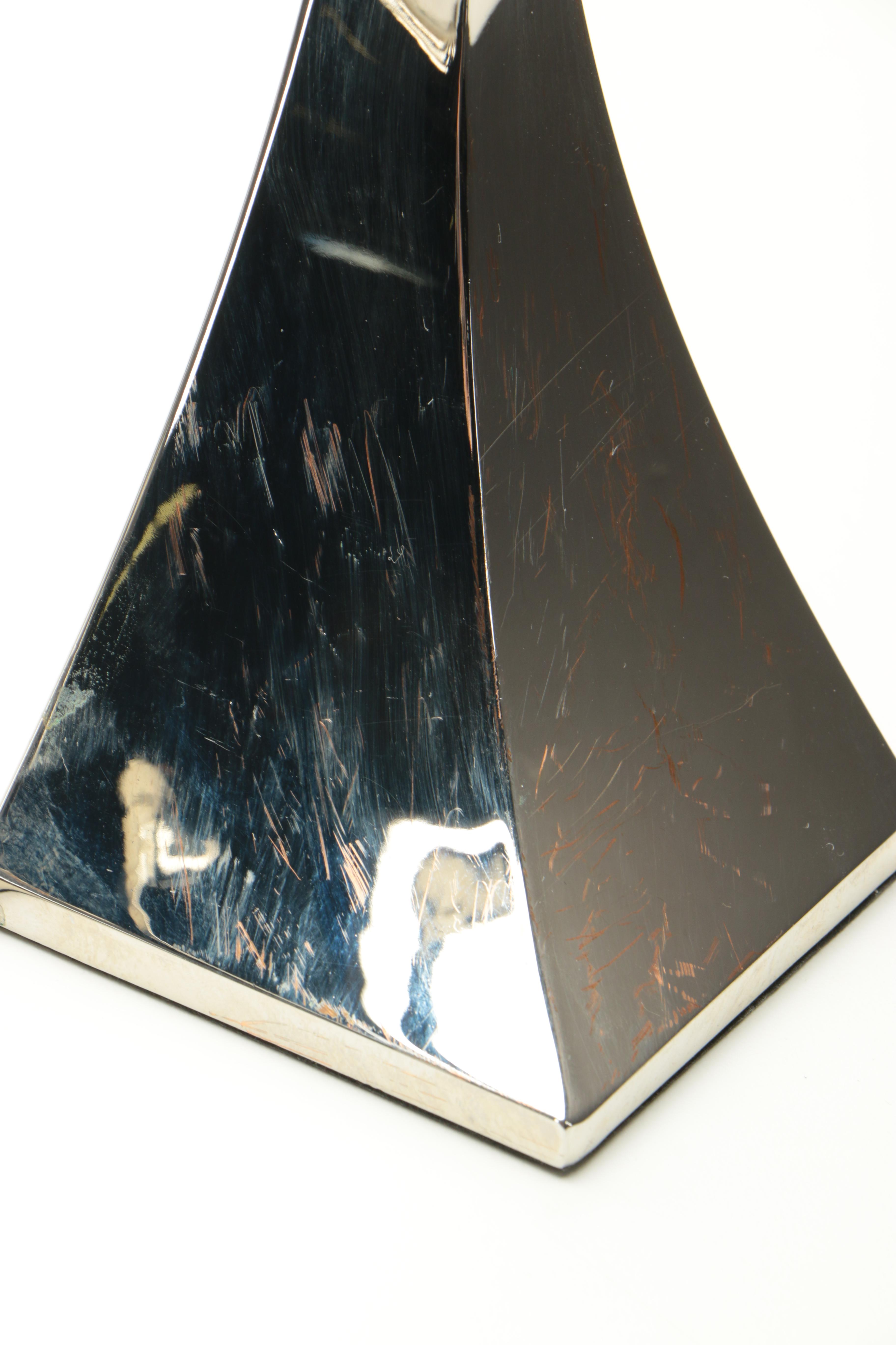 Silver Tone Candlesticks and Fluted Vase