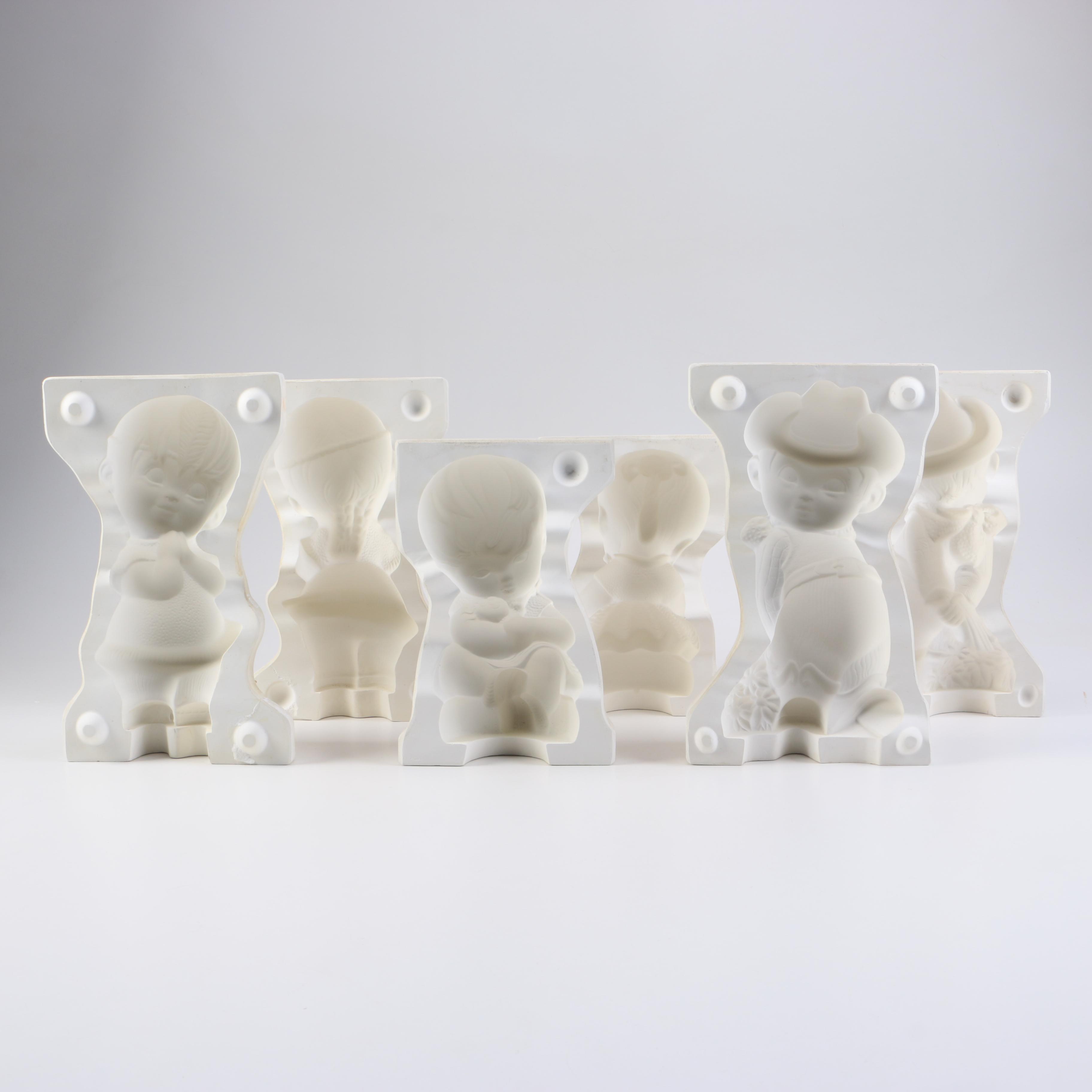 Set of Three Vintage Jodi Plaster Molds