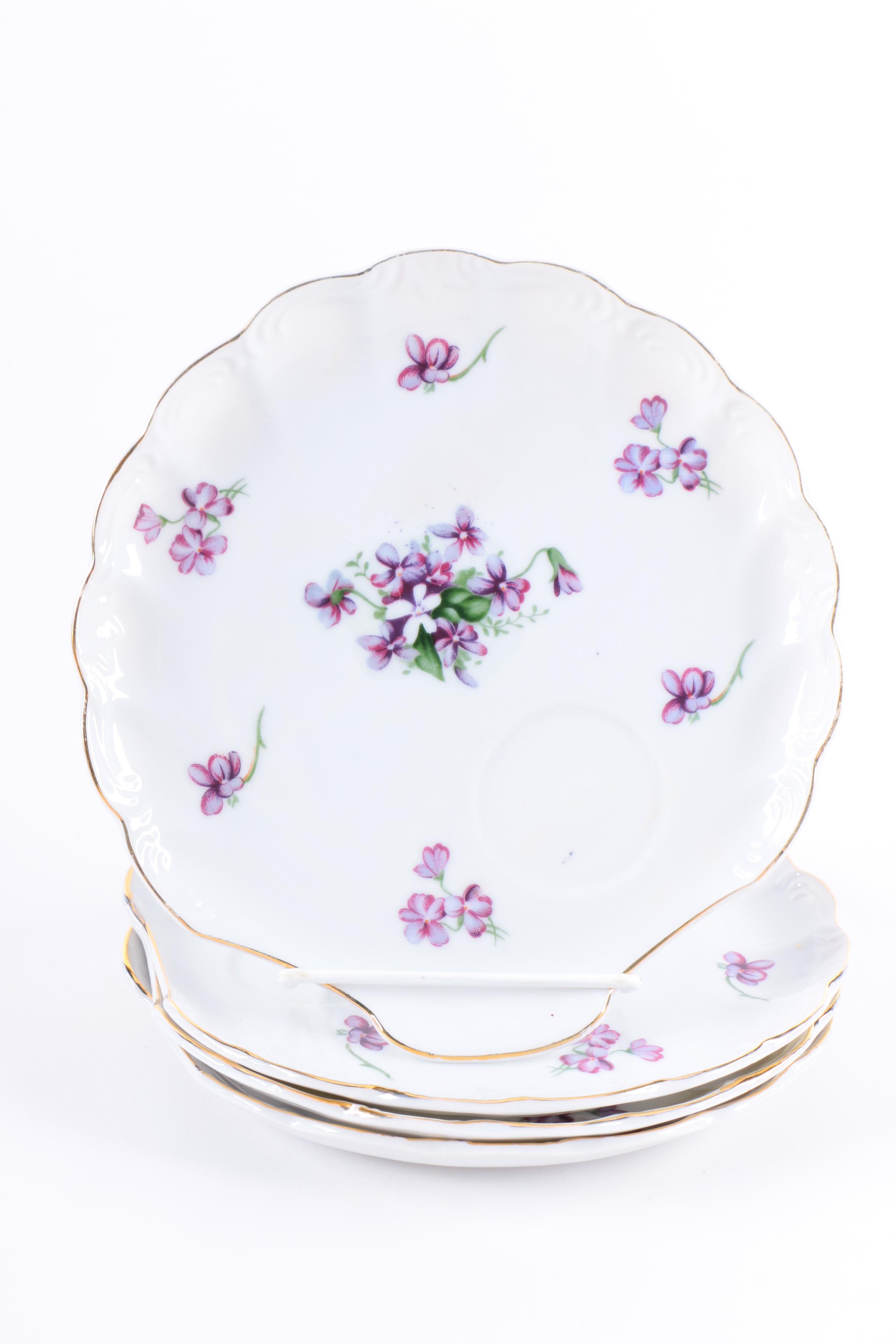 Porcelain Teacups and Snack Plates