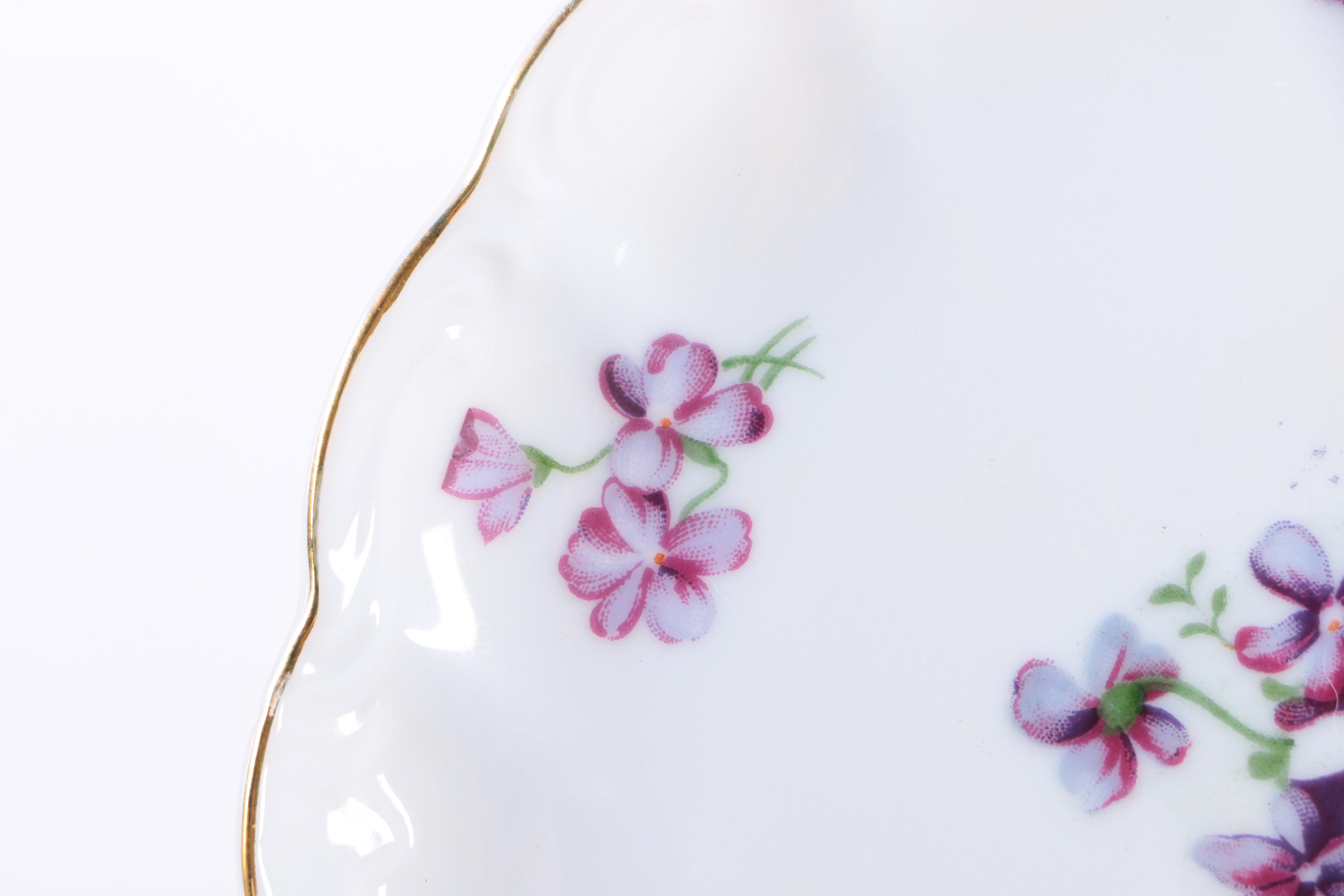 Porcelain Teacups and Snack Plates