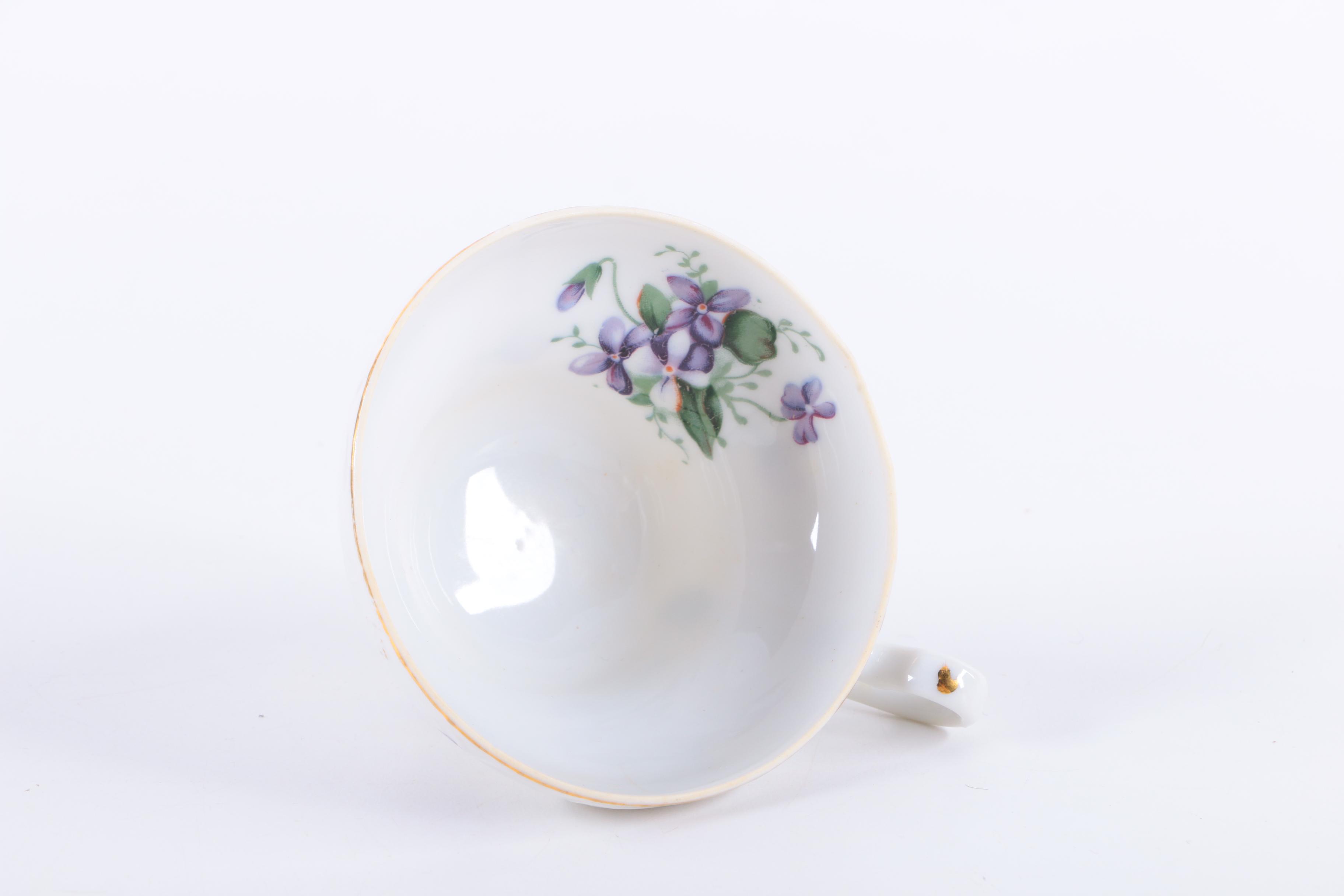 Porcelain Teacups and Snack Plates