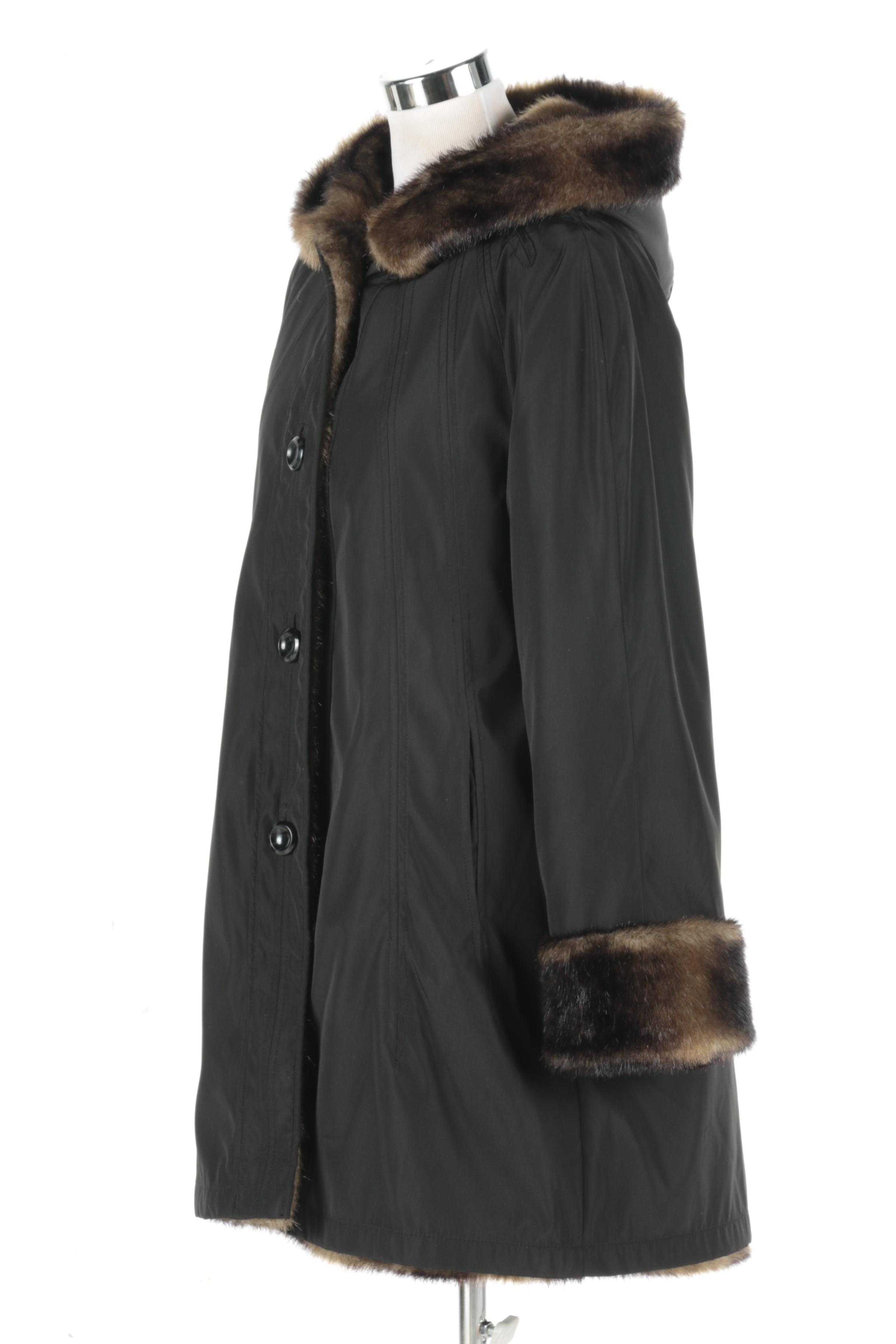Women's Reversible Faux Fur Coat by Johnston & Murphy