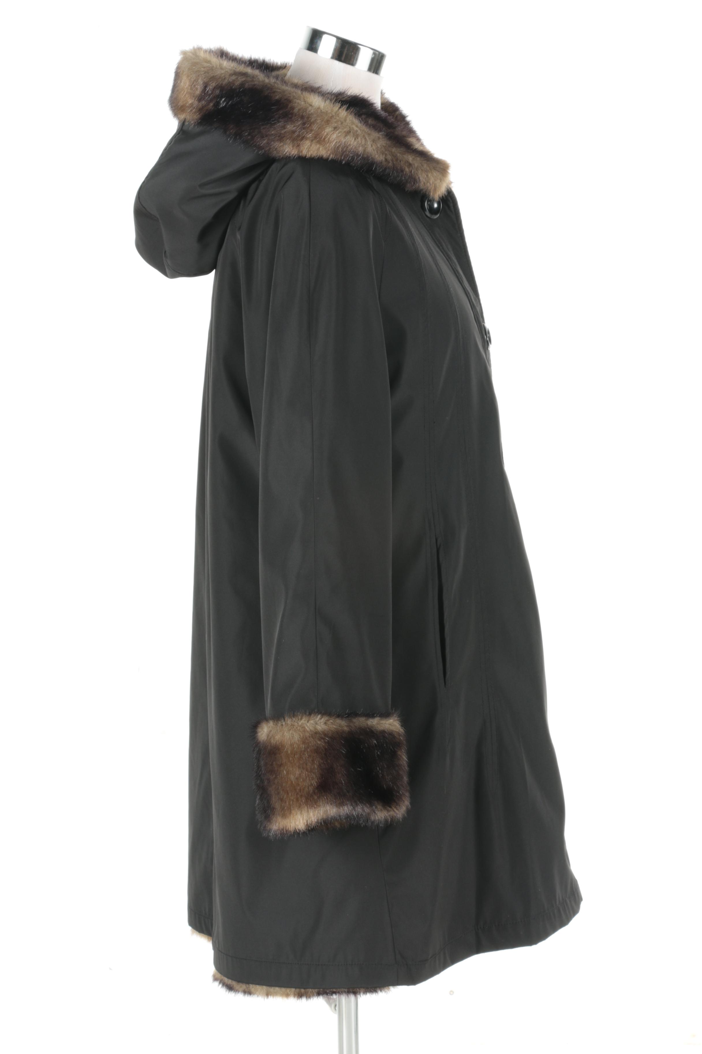 Women's Reversible Faux Fur Coat by Johnston & Murphy