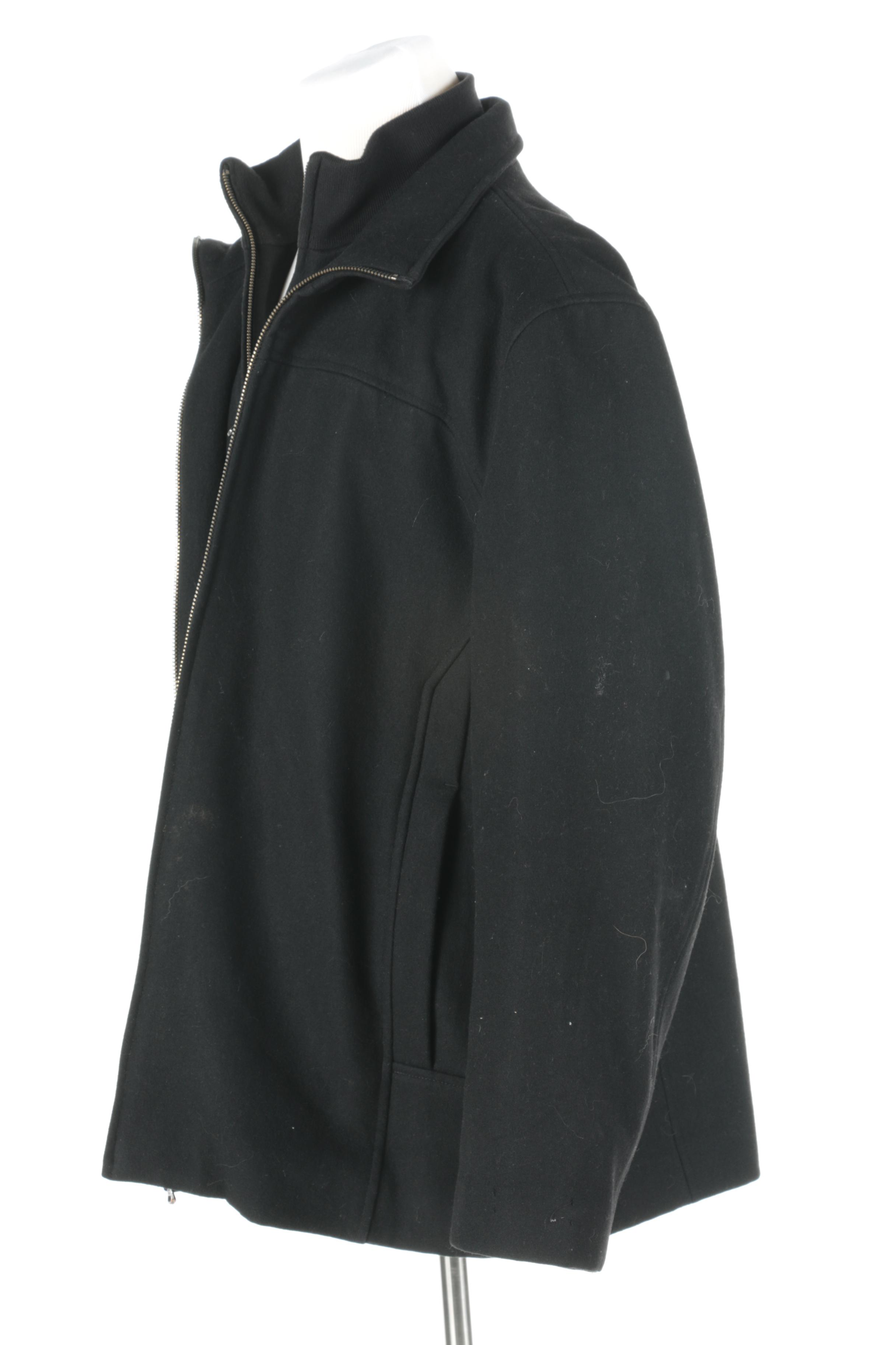 Black Wool Blend Jacket by Calvin Klein