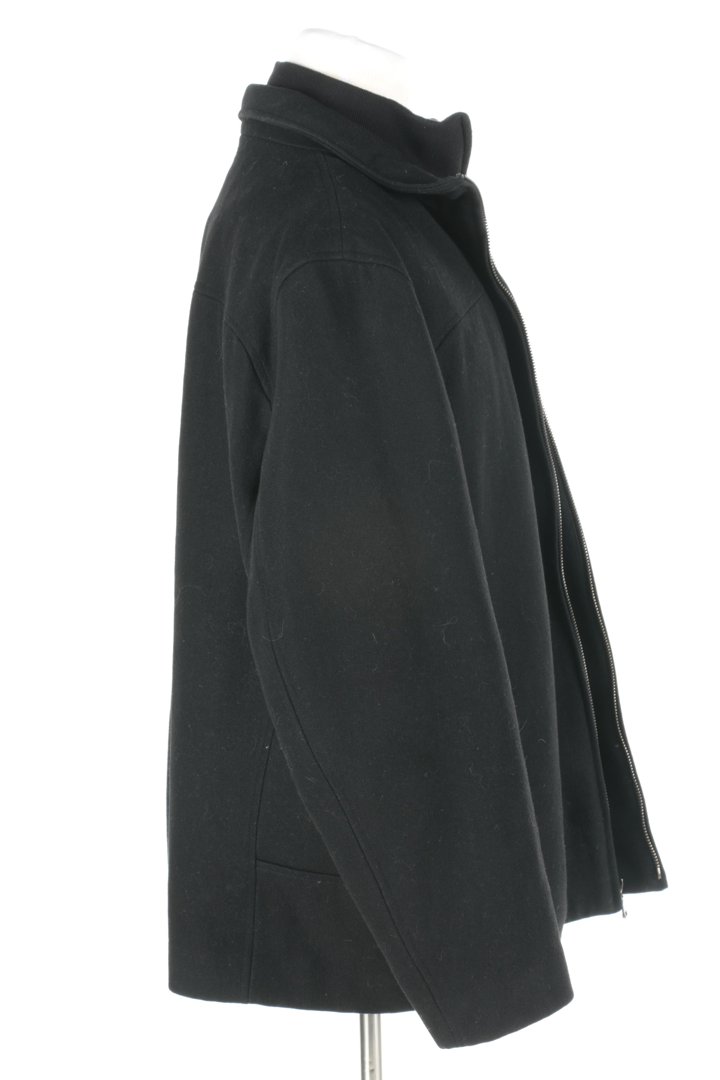 Black Wool Blend Jacket by Calvin Klein