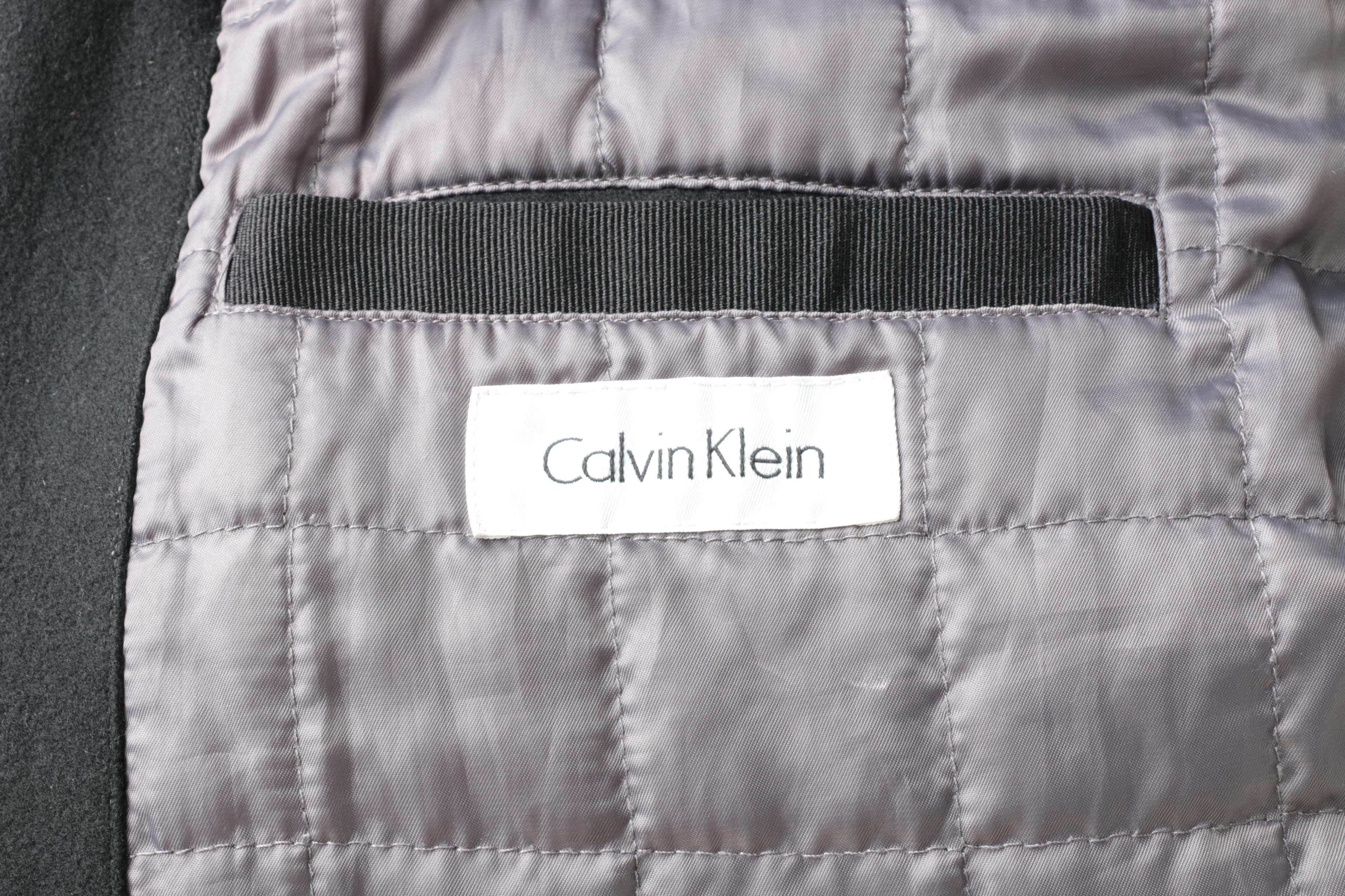 Black Wool Blend Jacket by Calvin Klein
