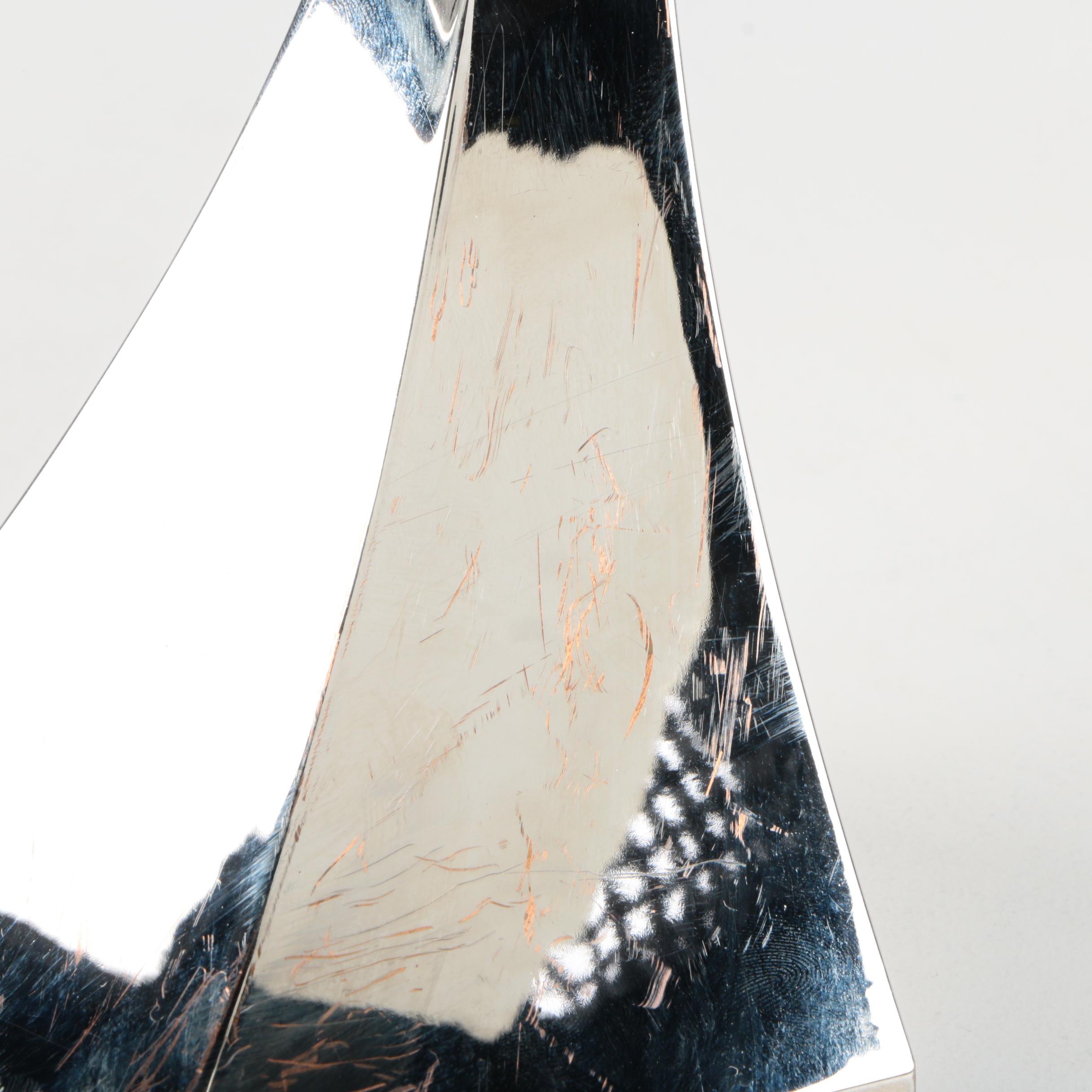 Silver Tone Candlesticks and Fluted Vase