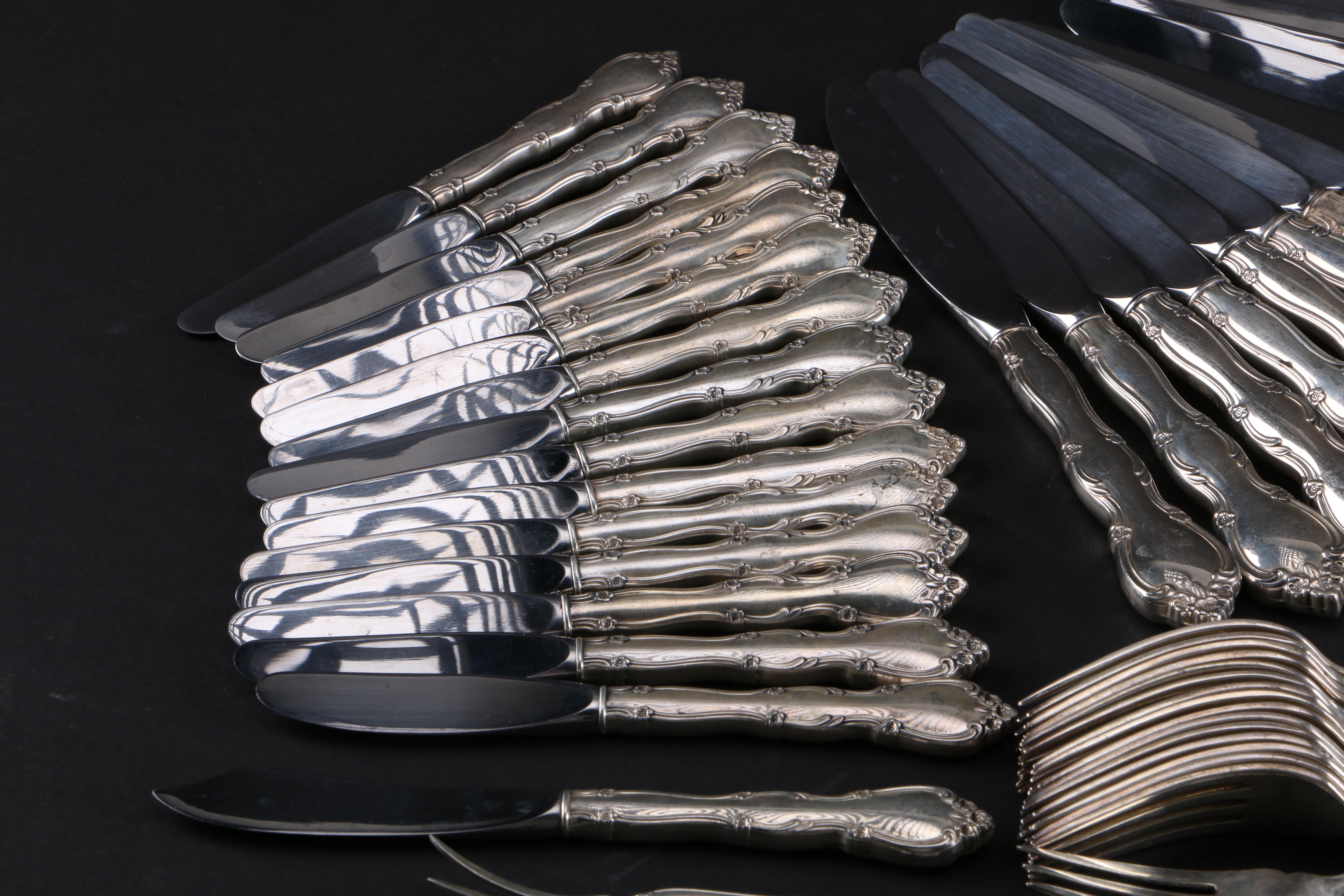 Gorham "Rose Tiara" Sterling Silver Flatware Set