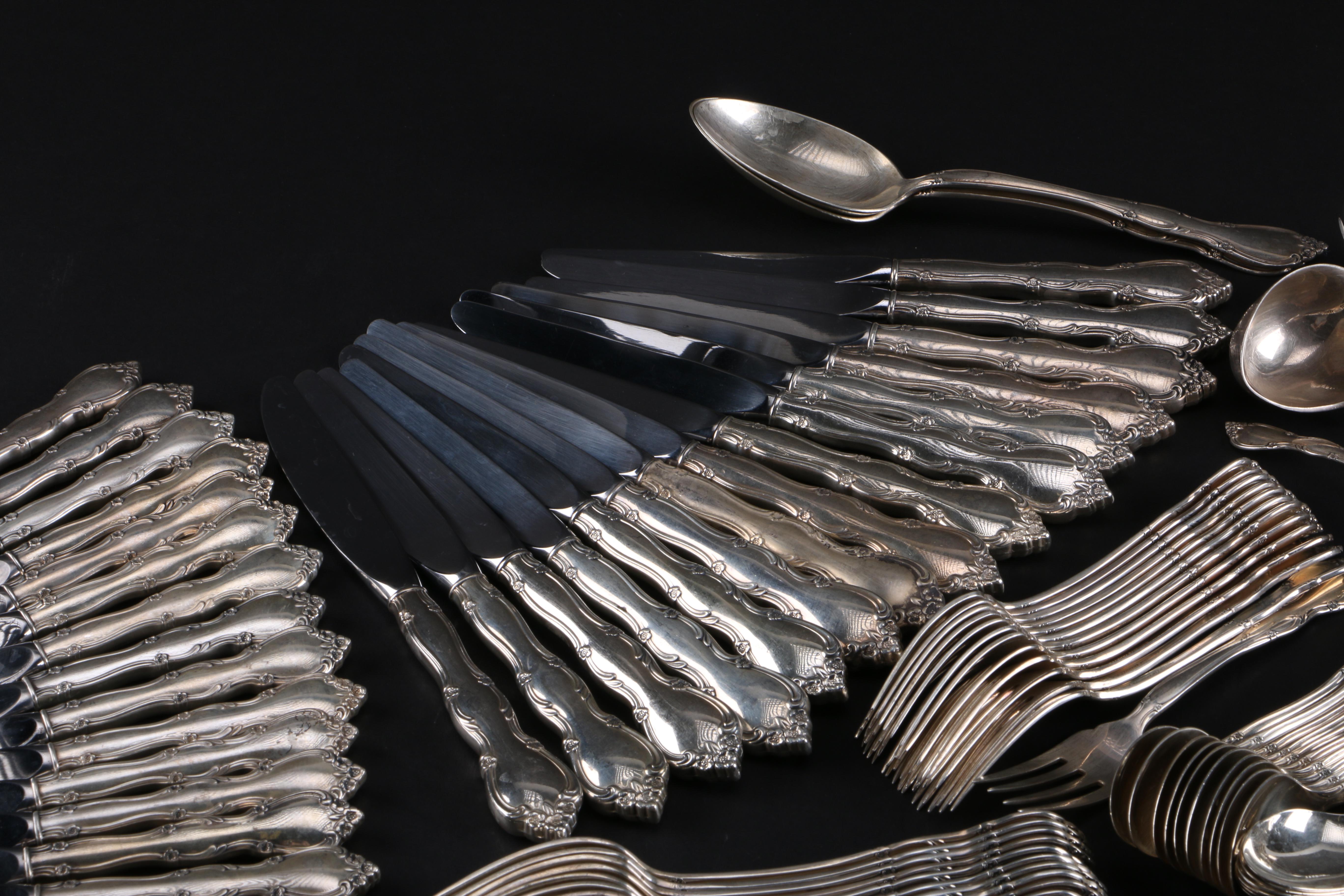 Gorham "Rose Tiara" Sterling Silver Flatware Set