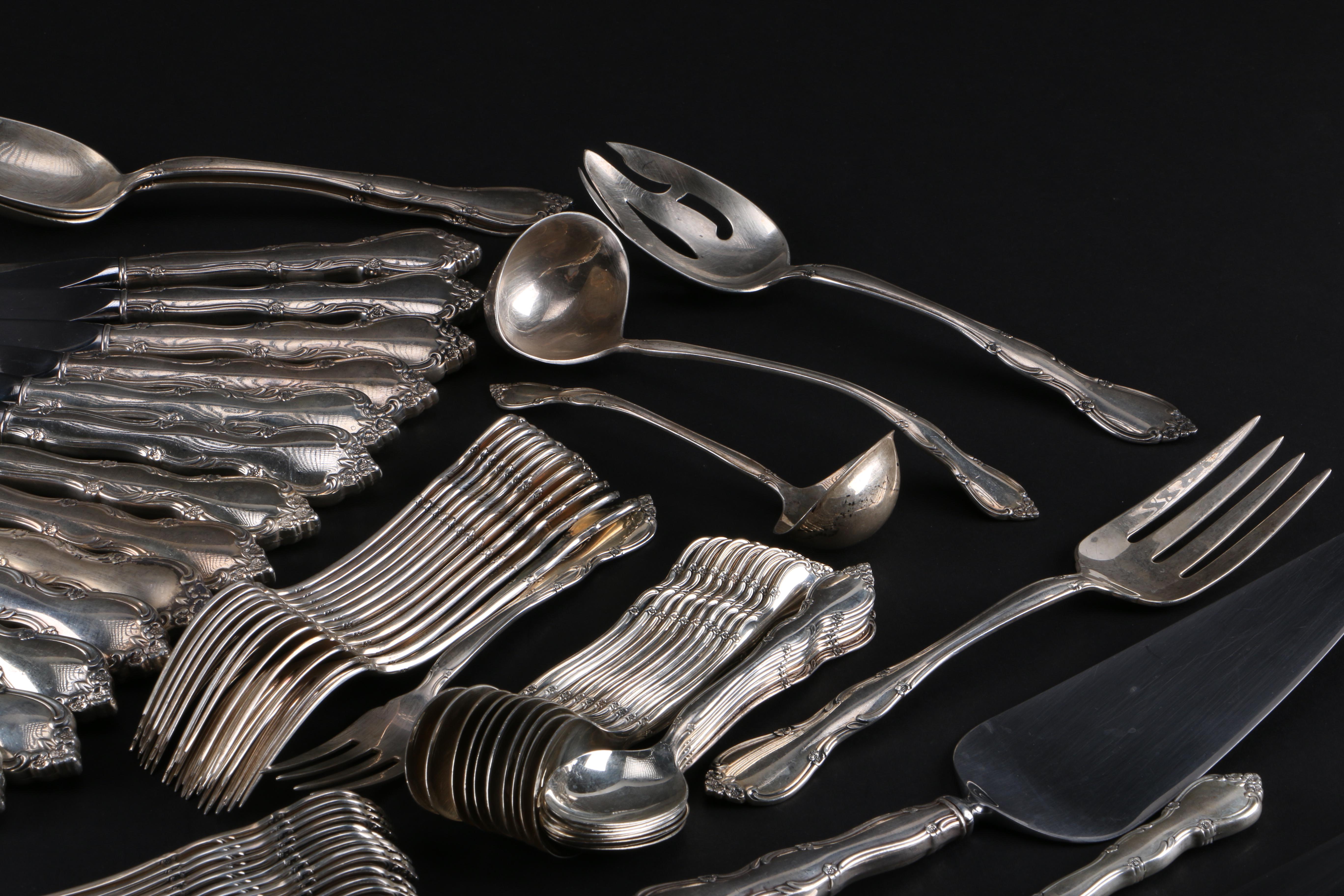 Gorham "Rose Tiara" Sterling Silver Flatware Set