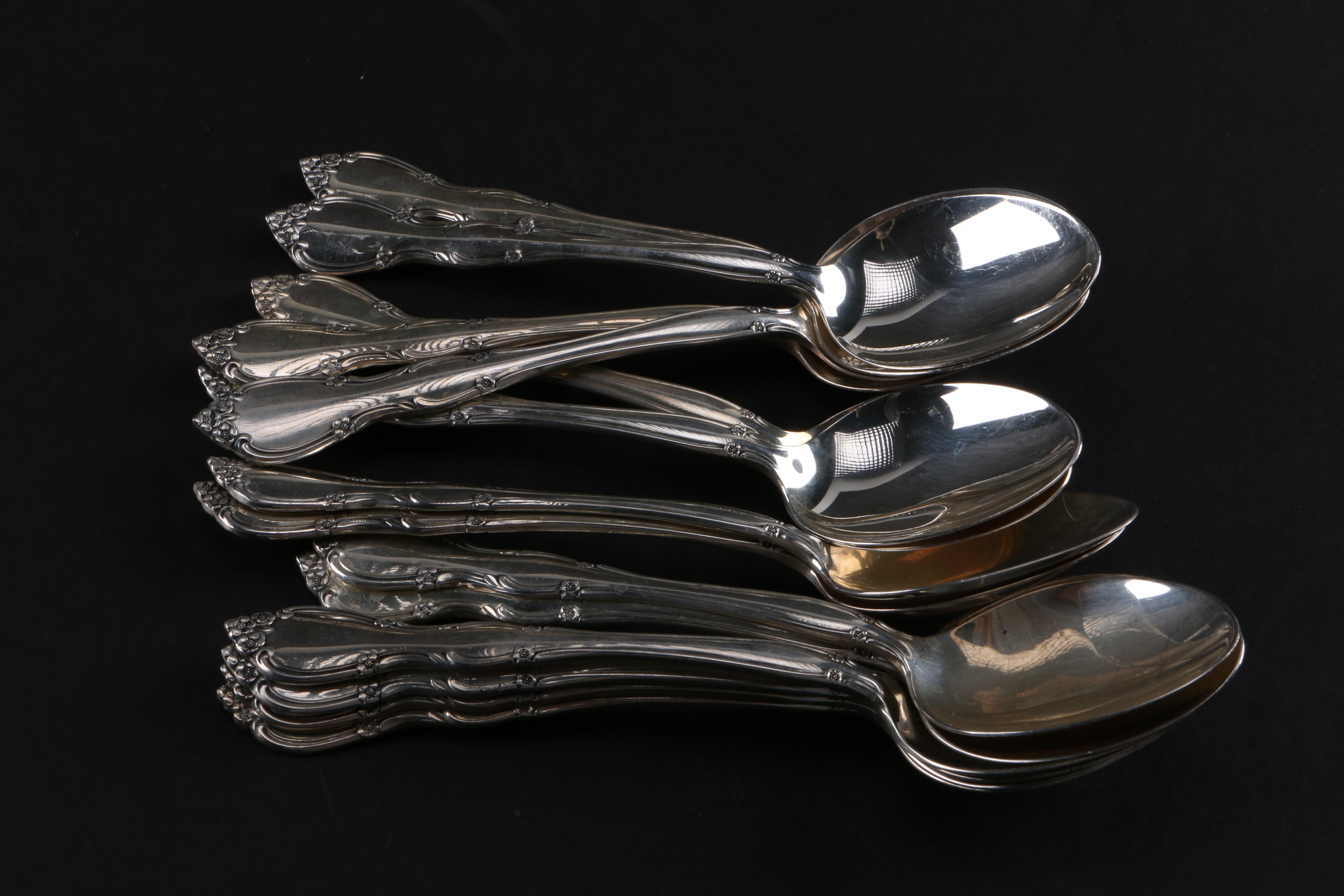 Gorham "Rose Tiara" Sterling Silver Flatware Set
