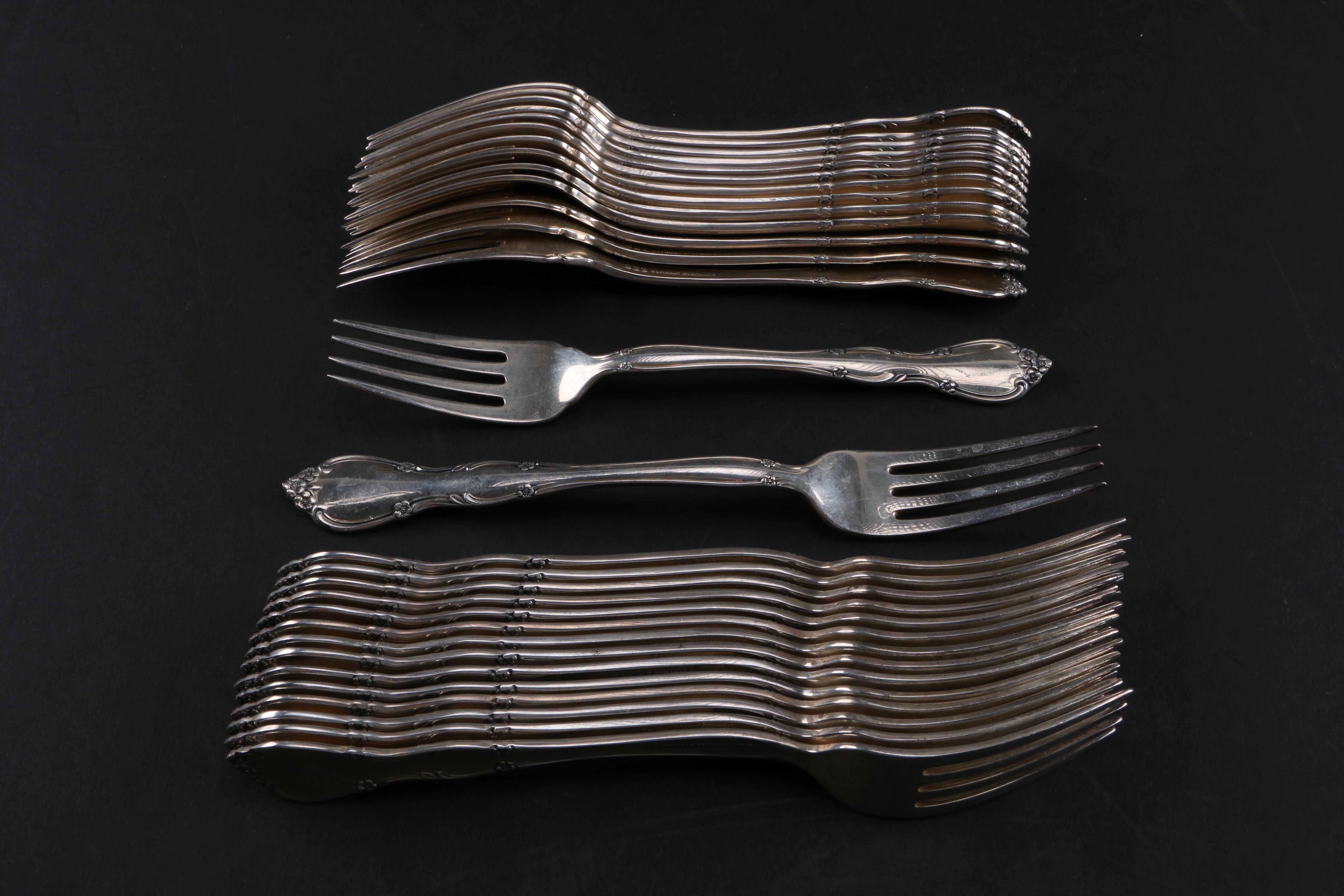 Gorham "Rose Tiara" Sterling Silver Flatware Set