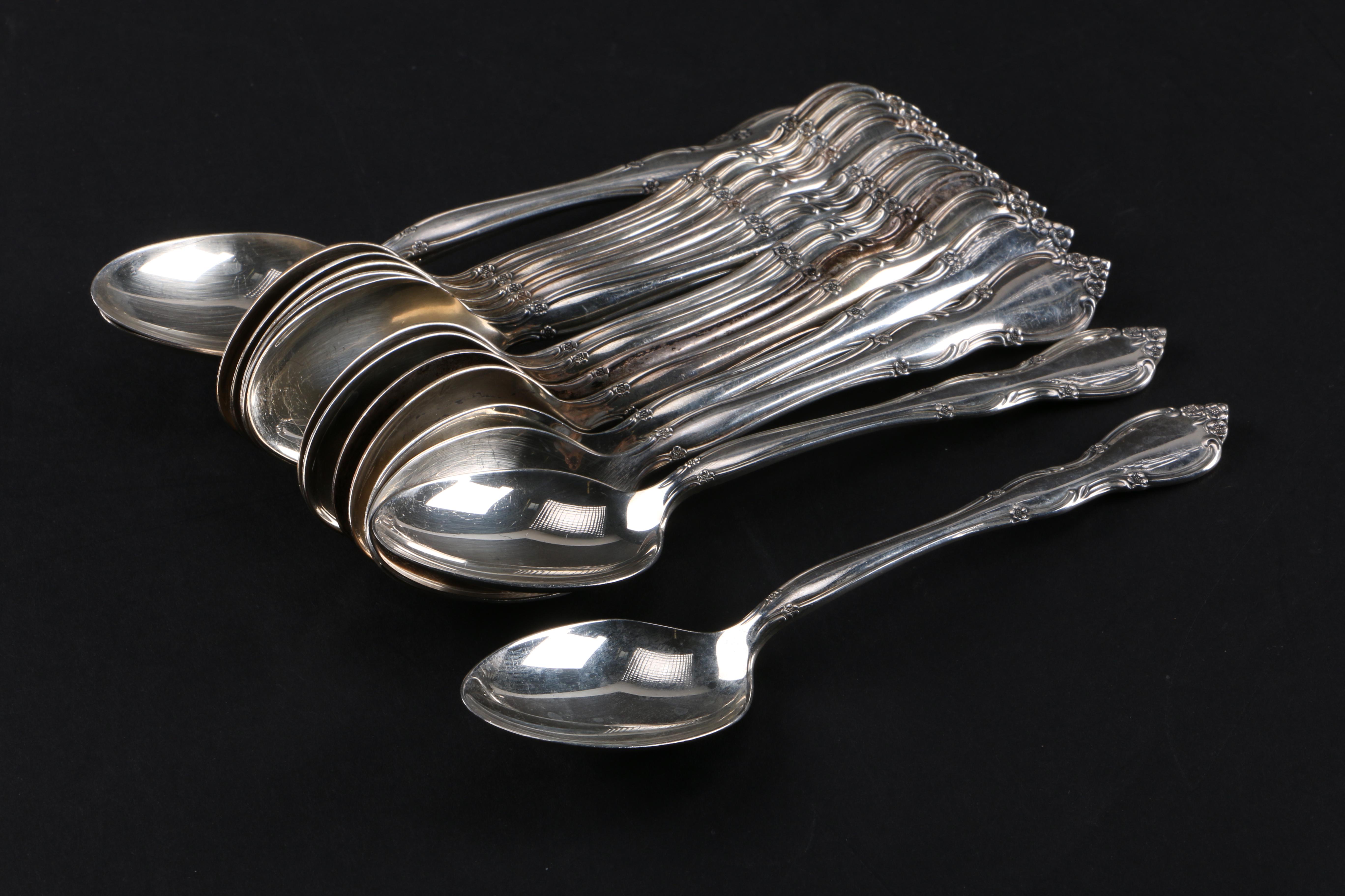 Gorham "Rose Tiara" Sterling Silver Flatware Set
