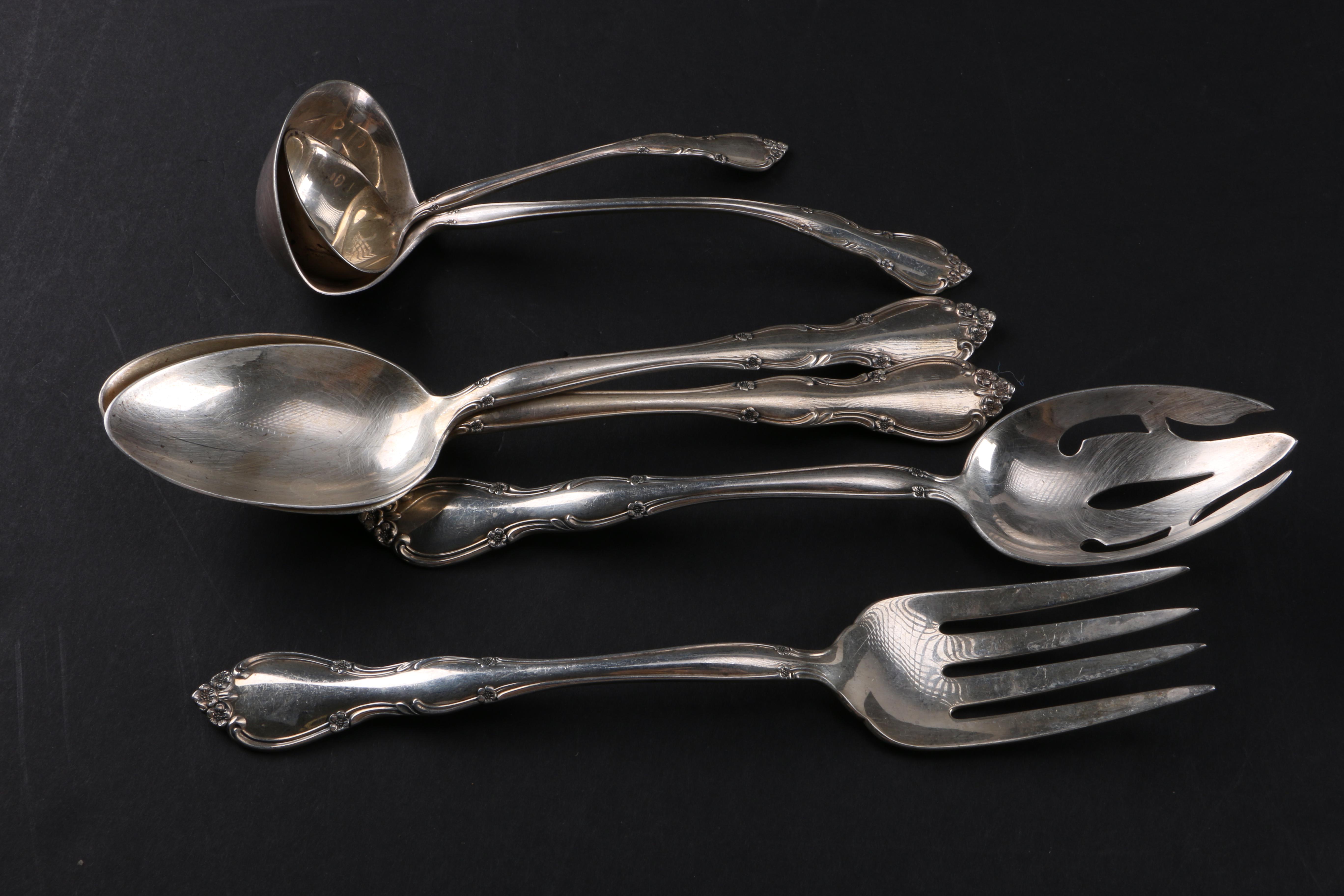 Gorham "Rose Tiara" Sterling Silver Flatware Set