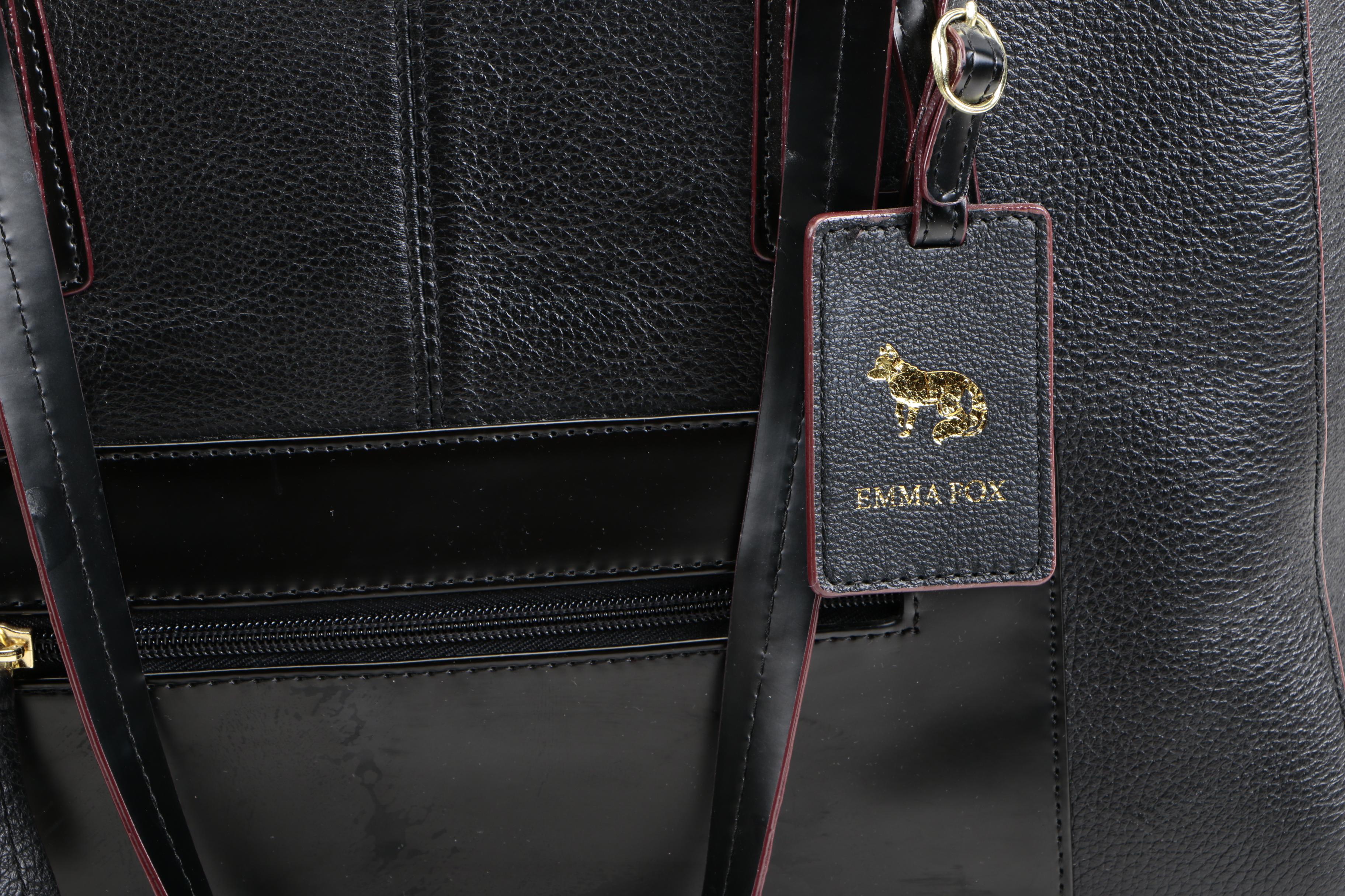 Faux Leather Computer Bag and Two Totes