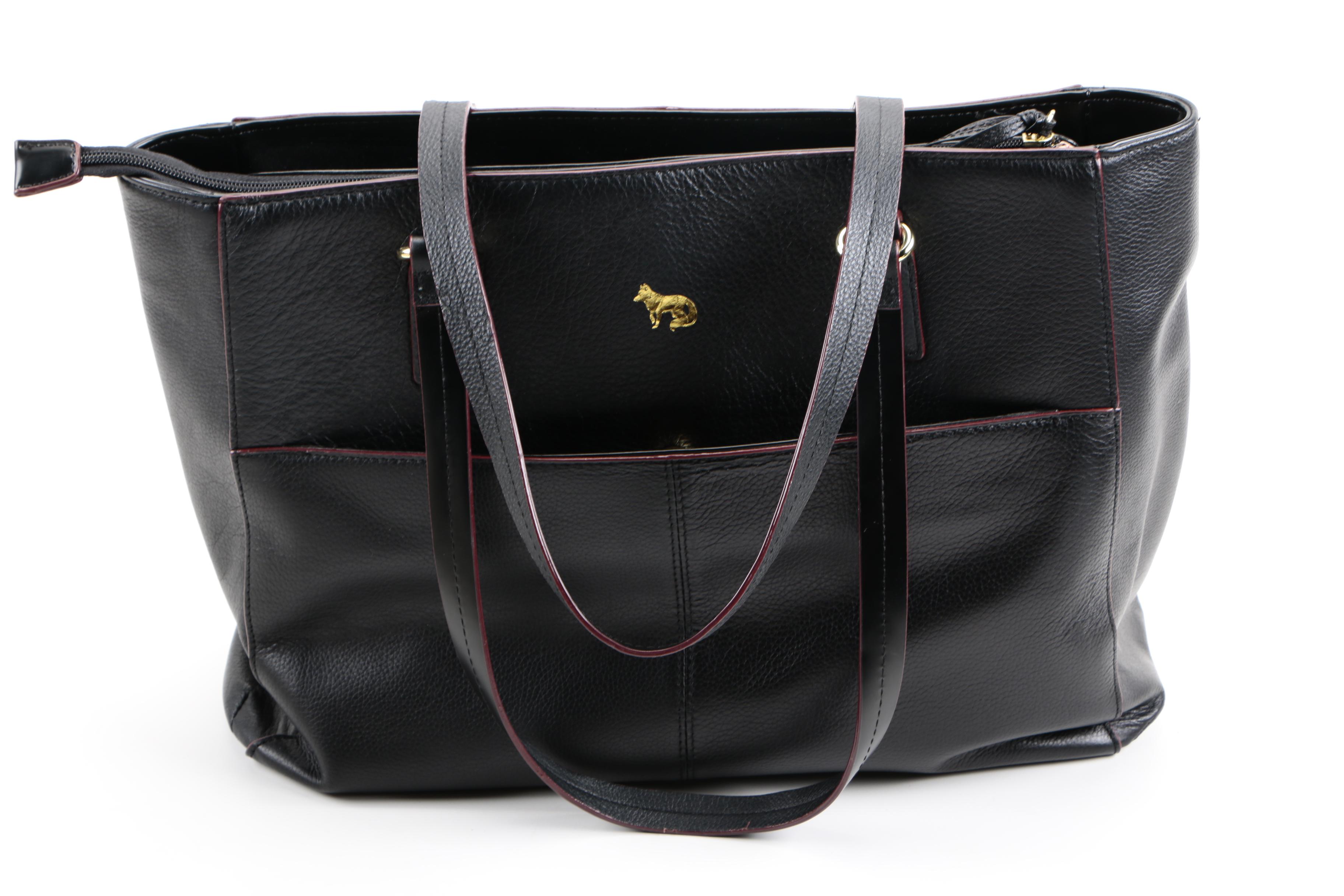 Faux Leather Computer Bag and Two Totes