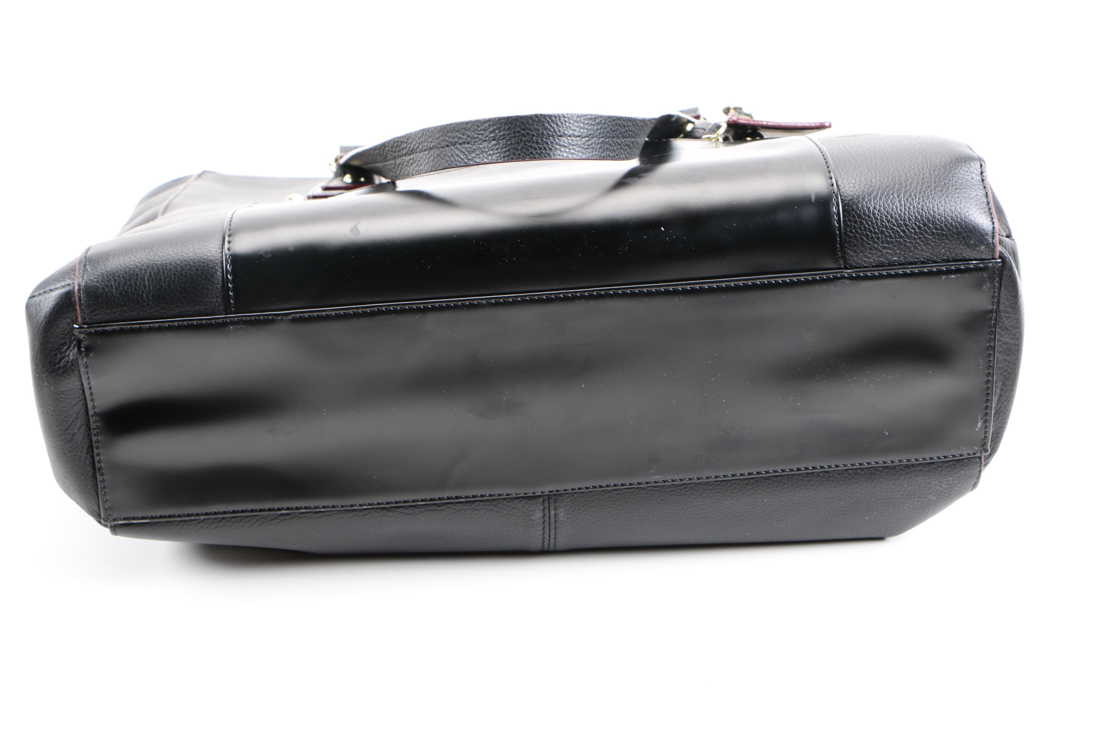 Faux Leather Computer Bag and Two Totes