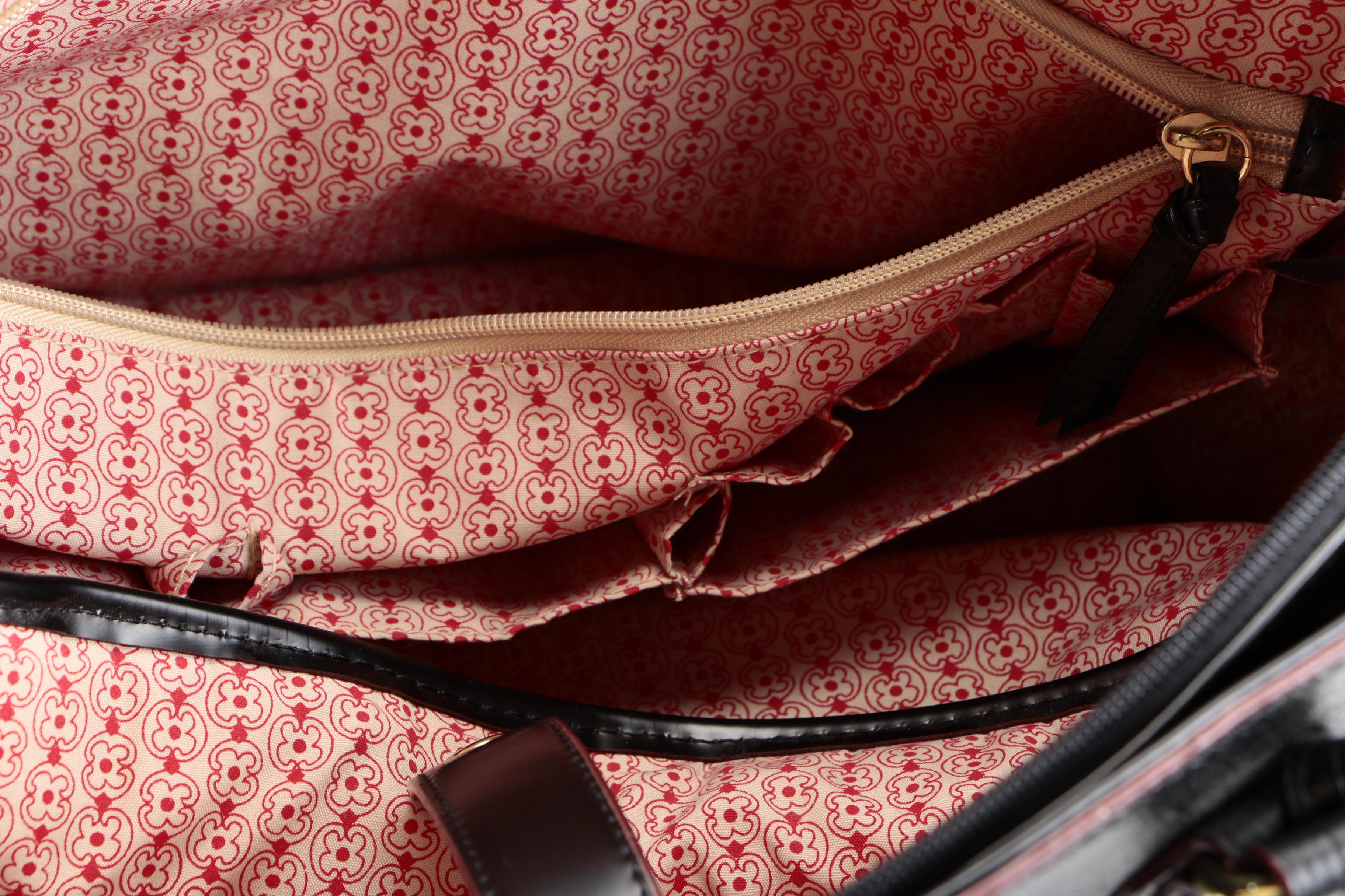 Faux Leather Computer Bag and Two Totes