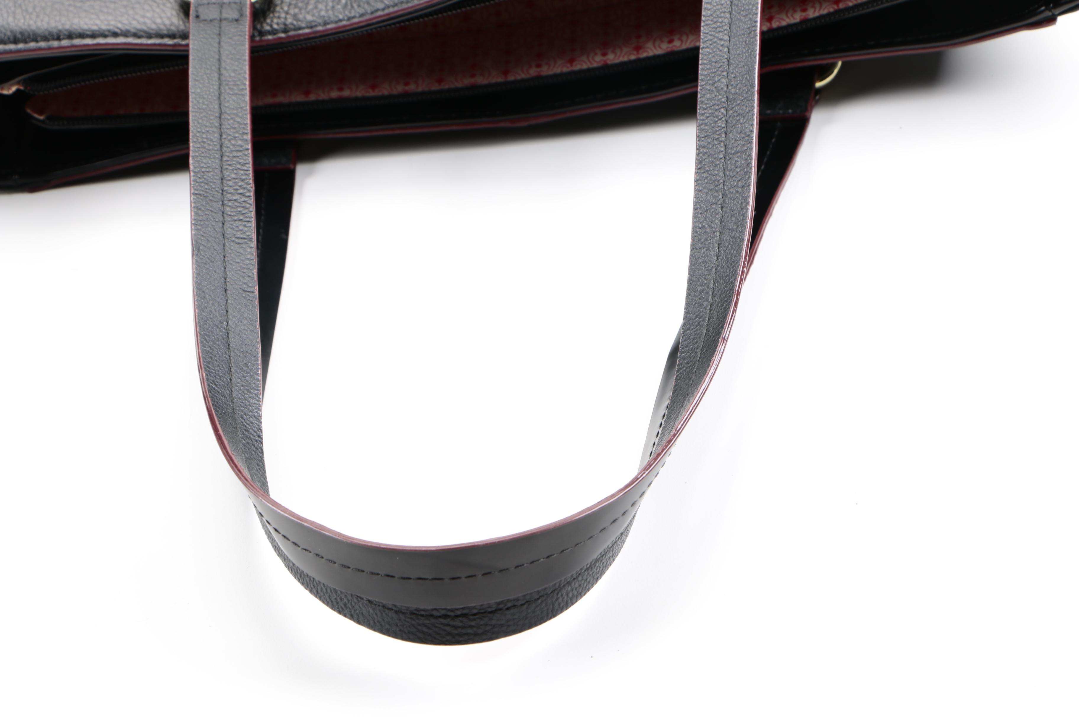 Faux Leather Computer Bag and Two Totes