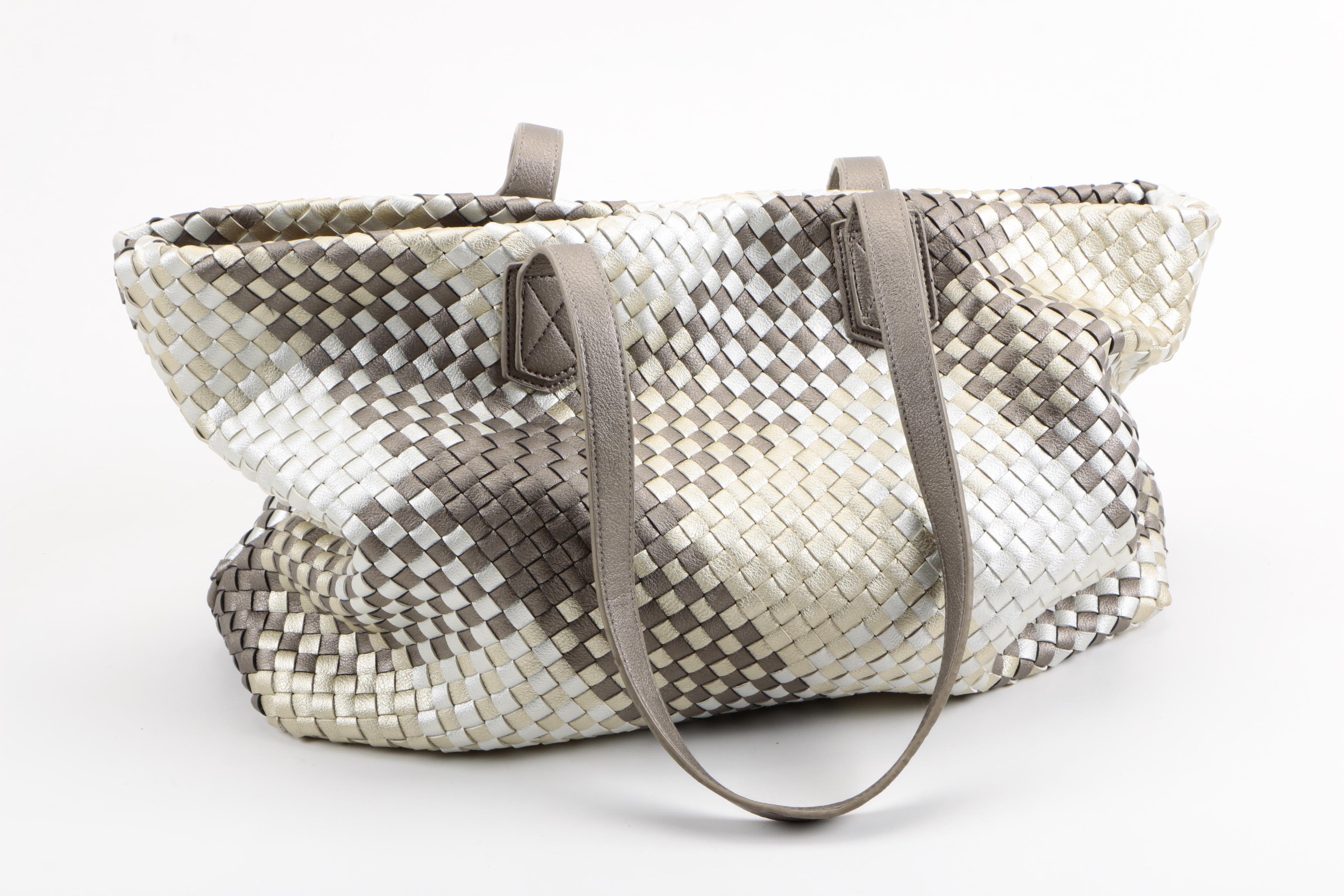 Faux Leather Computer Bag and Two Totes