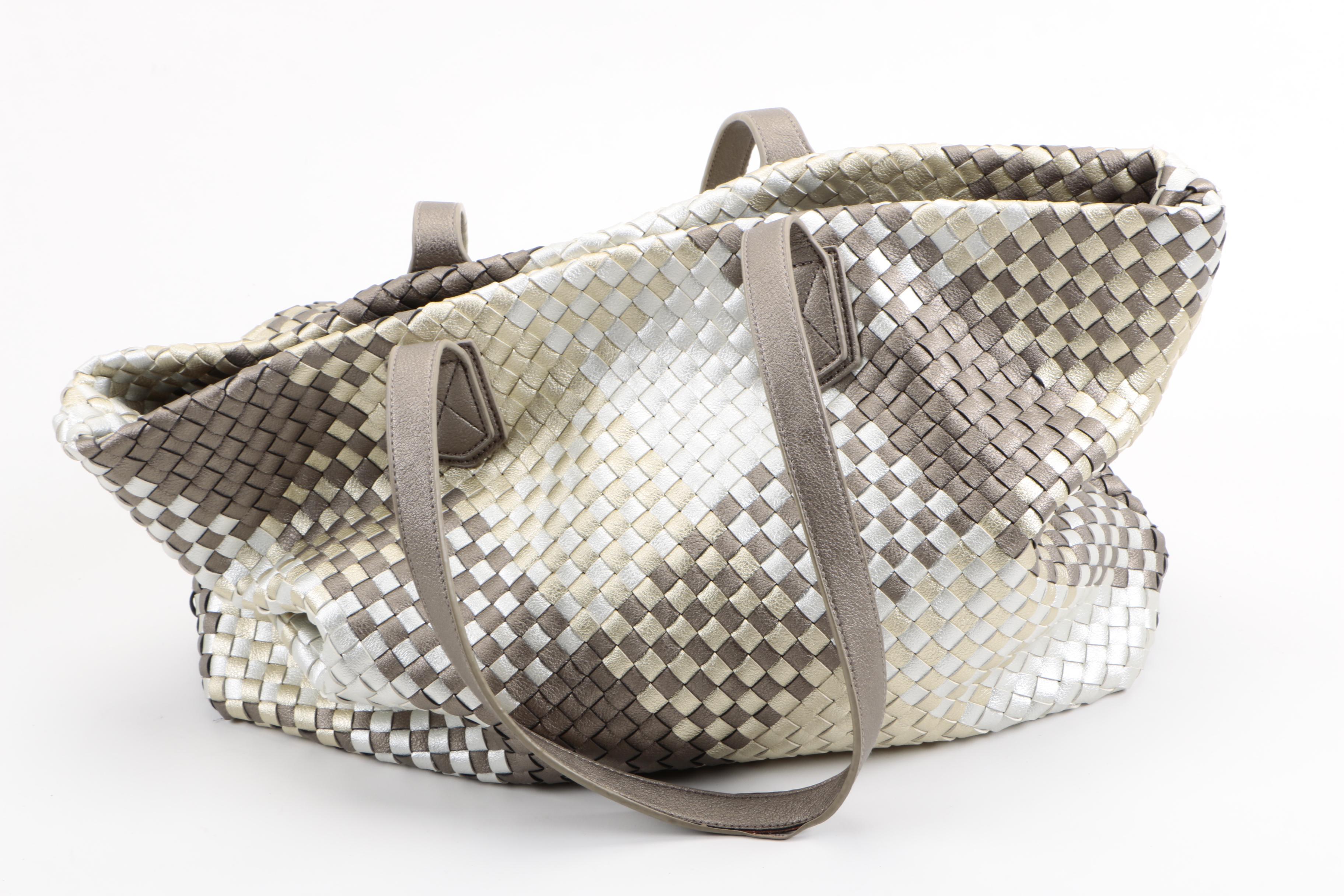 Faux Leather Computer Bag and Two Totes