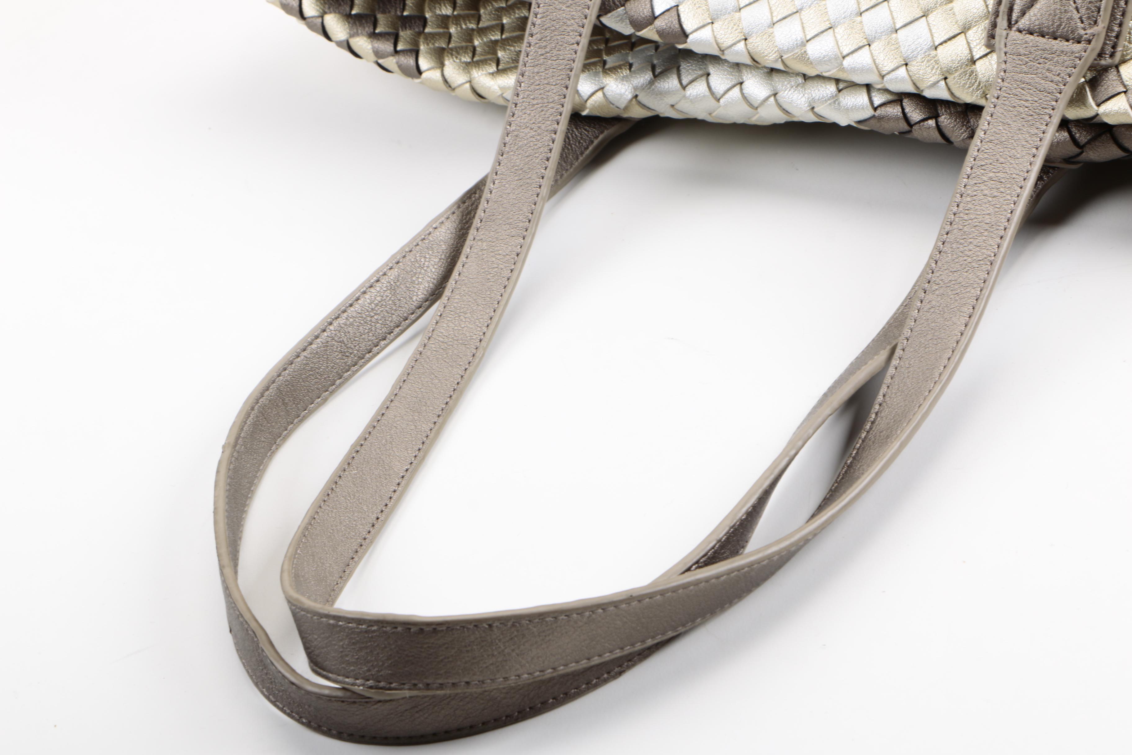 Faux Leather Computer Bag and Two Totes