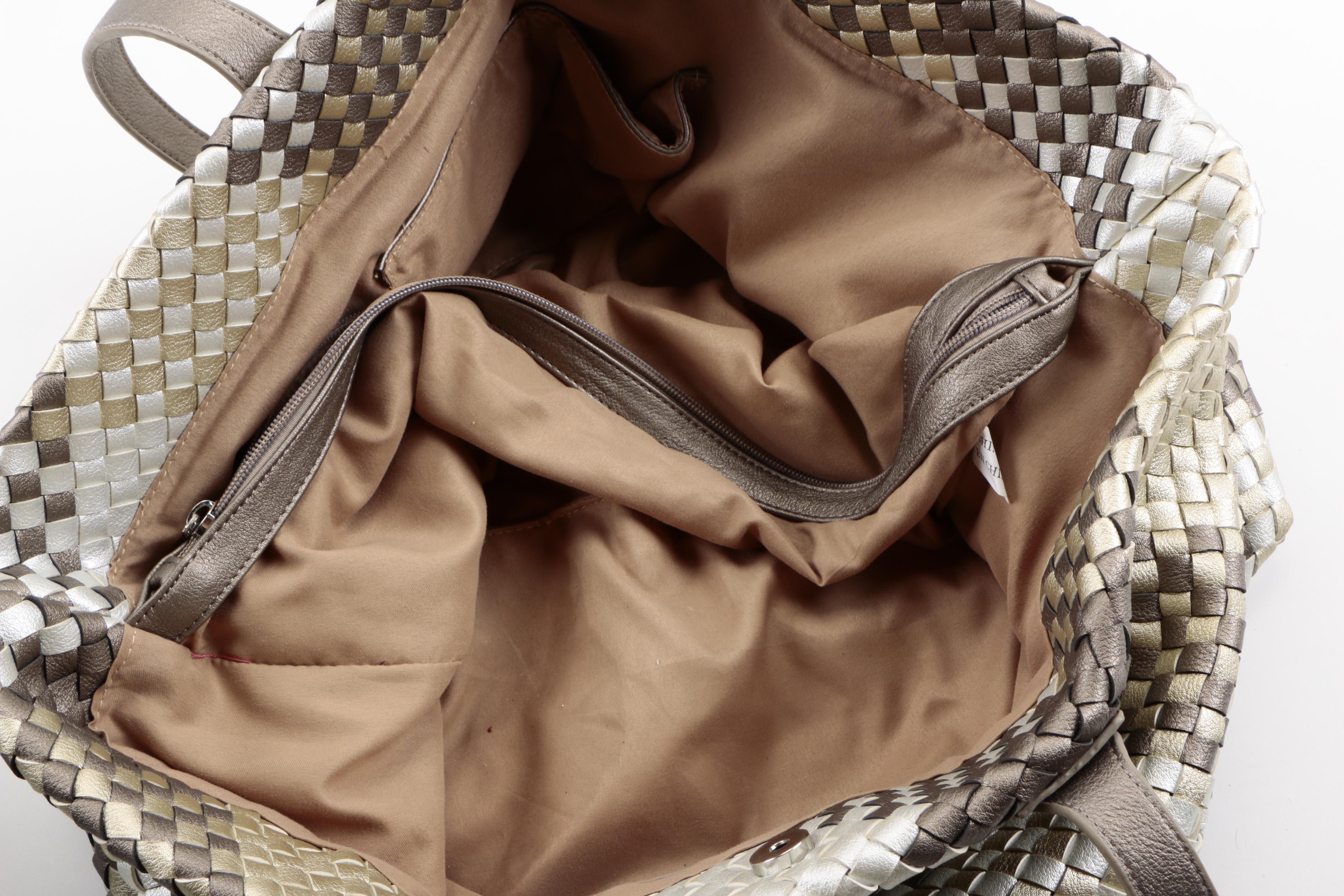 Faux Leather Computer Bag and Two Totes