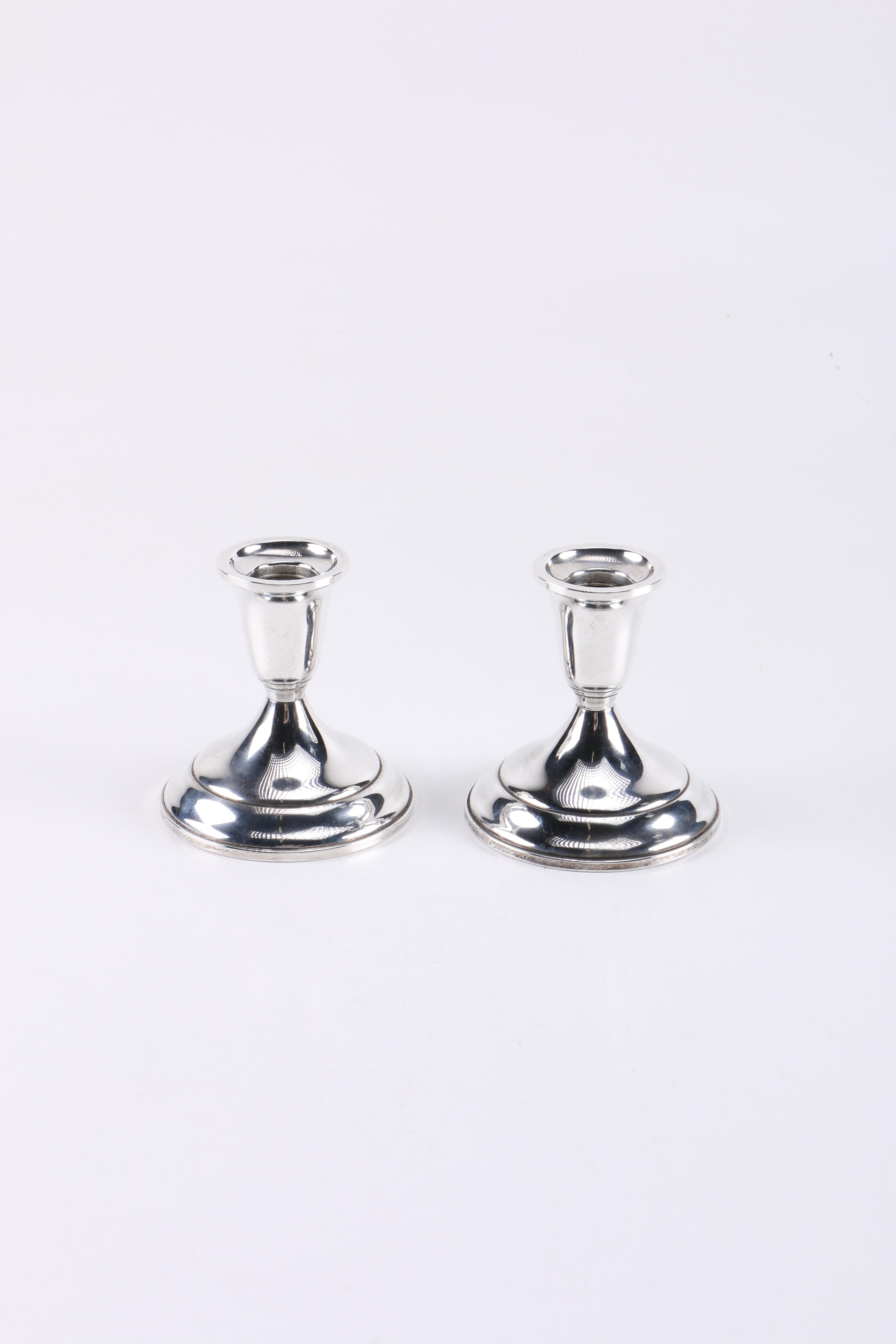 Pair of Weighted Sterling Silver Candlesticks by Towle
