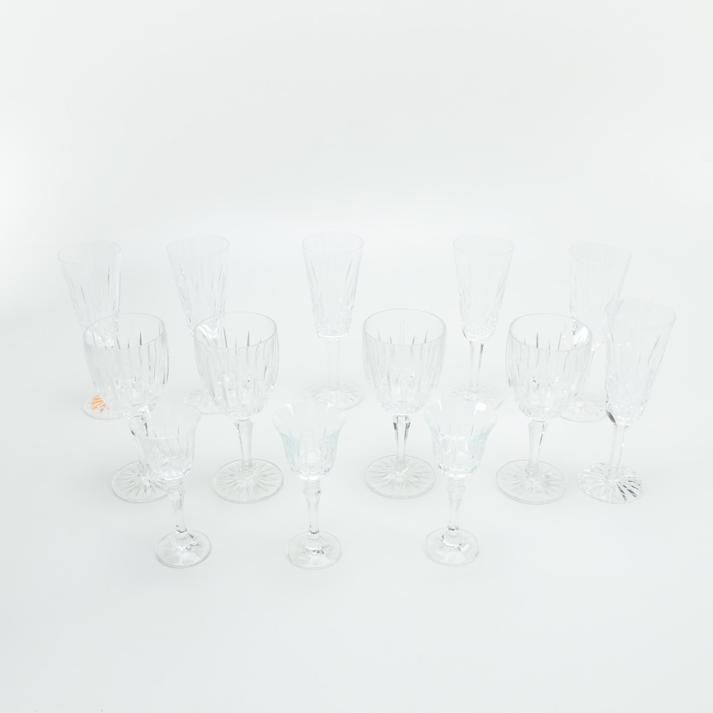 Waterford Crystal "Lismore" Champagne Flutes with Additional Stemware
