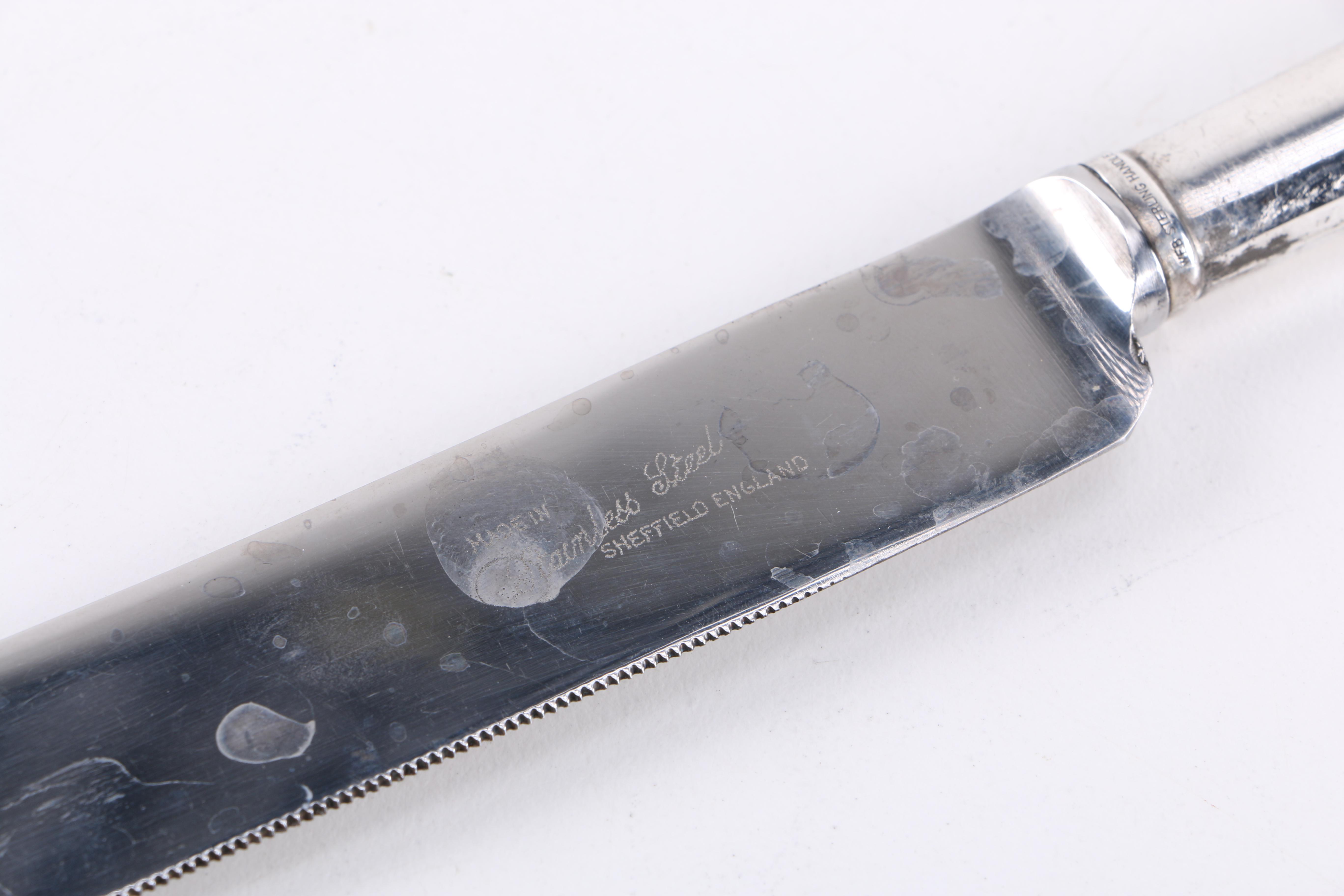 Sterling-Handled Knives with Sharpener