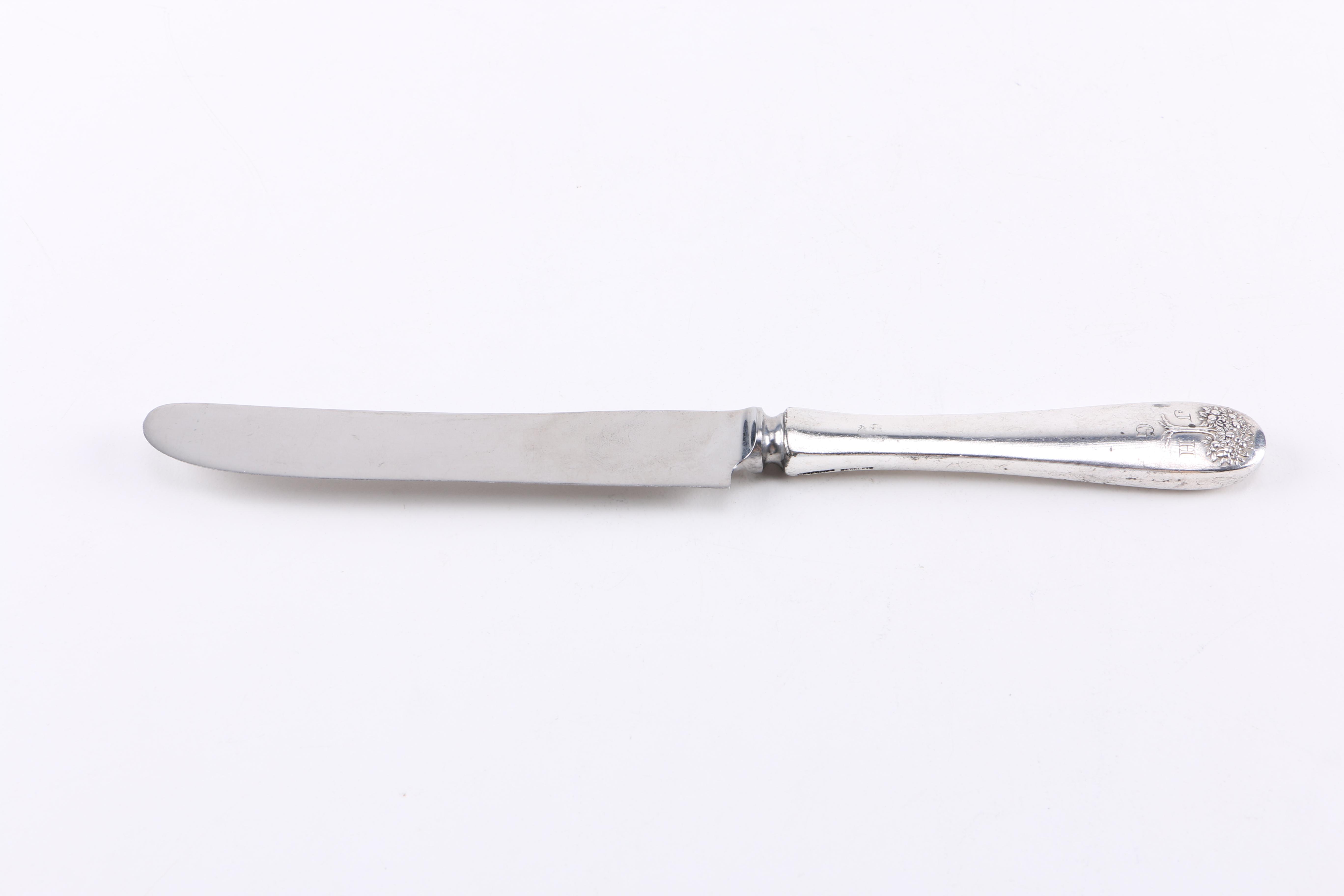 Sterling-Handled Knives with Sharpener