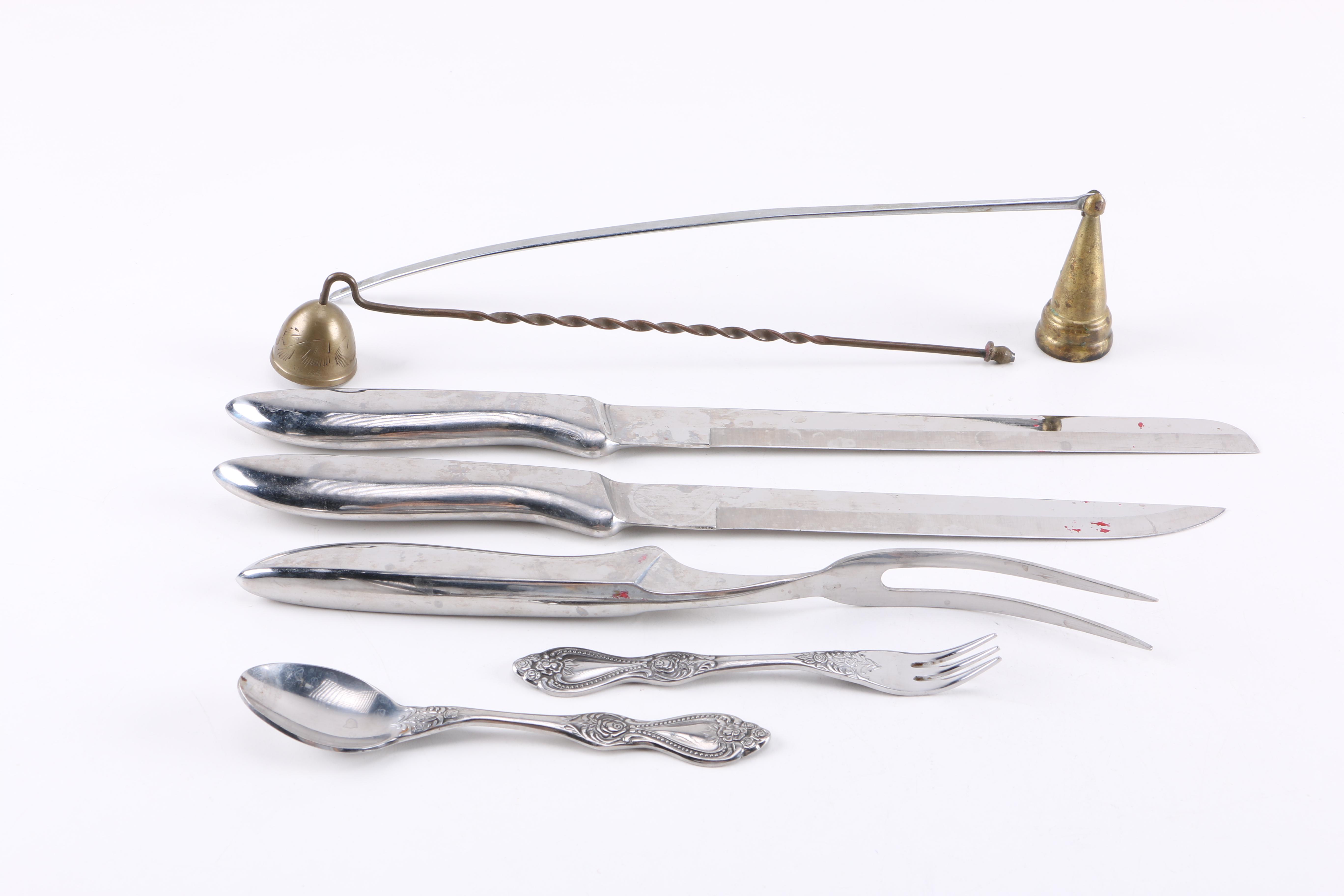 Metal Serving Utensils and Candle Snuffers