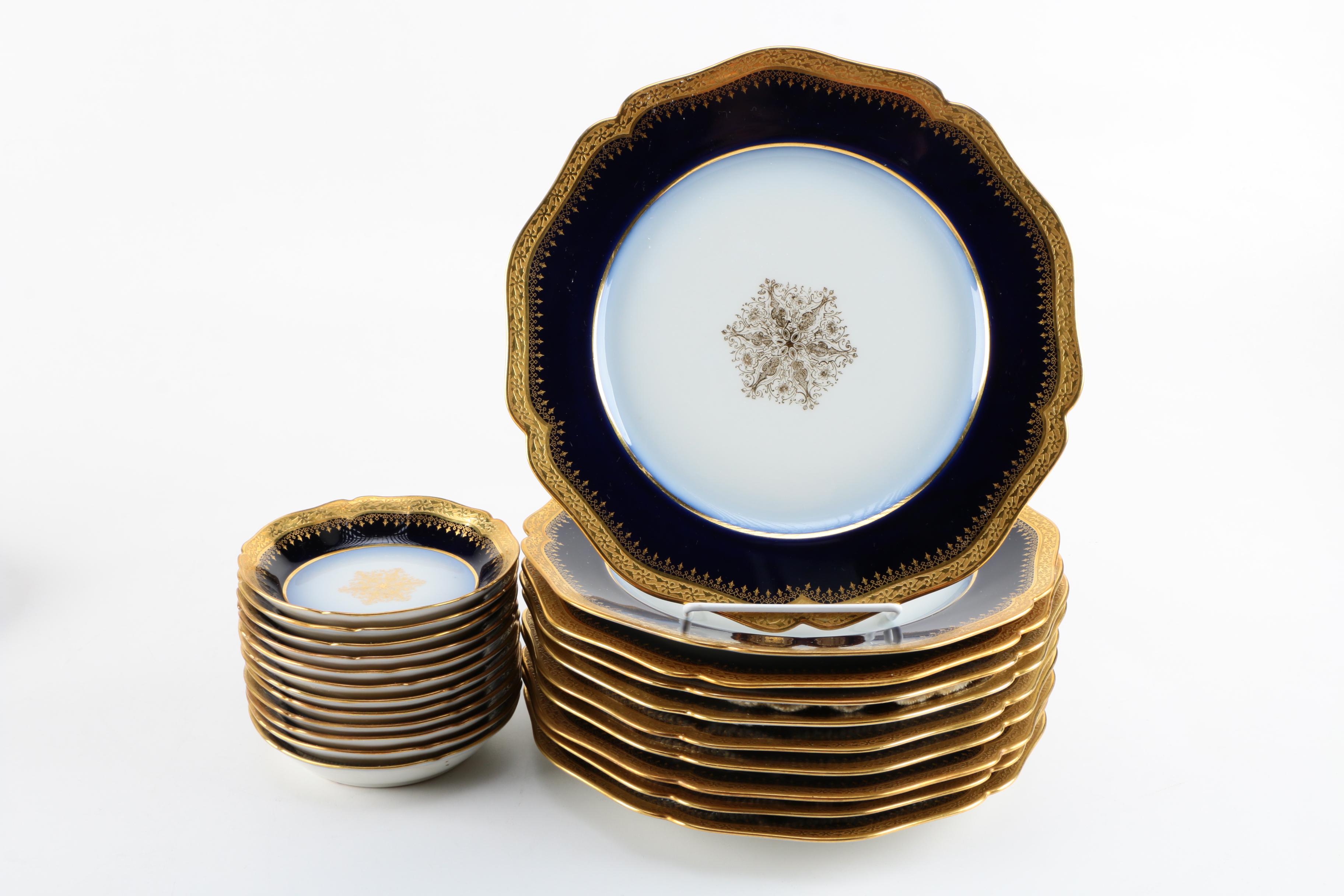 Antique Set of William Guerin Limoges Dinnerware