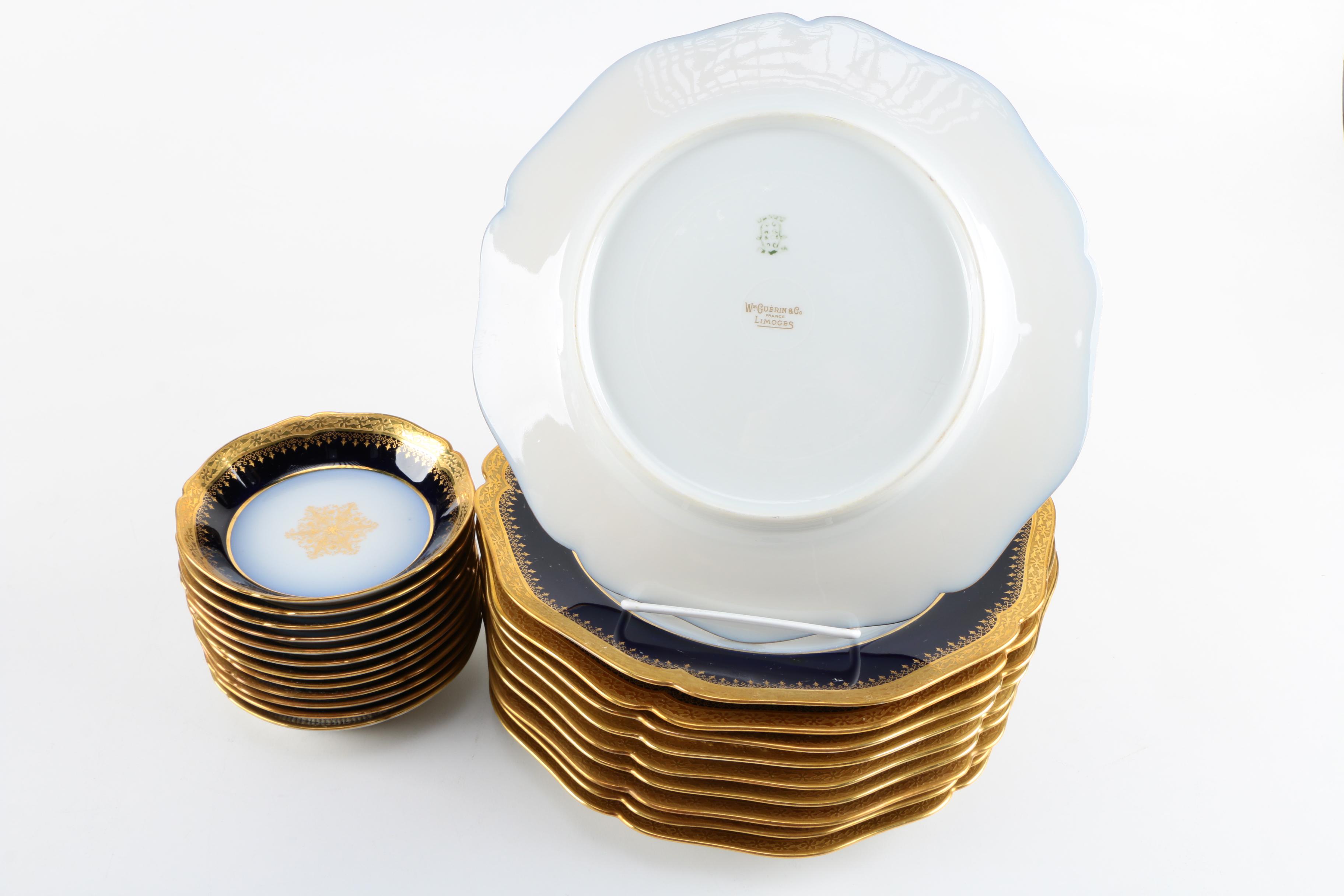 Antique Set of William Guerin Limoges Dinnerware