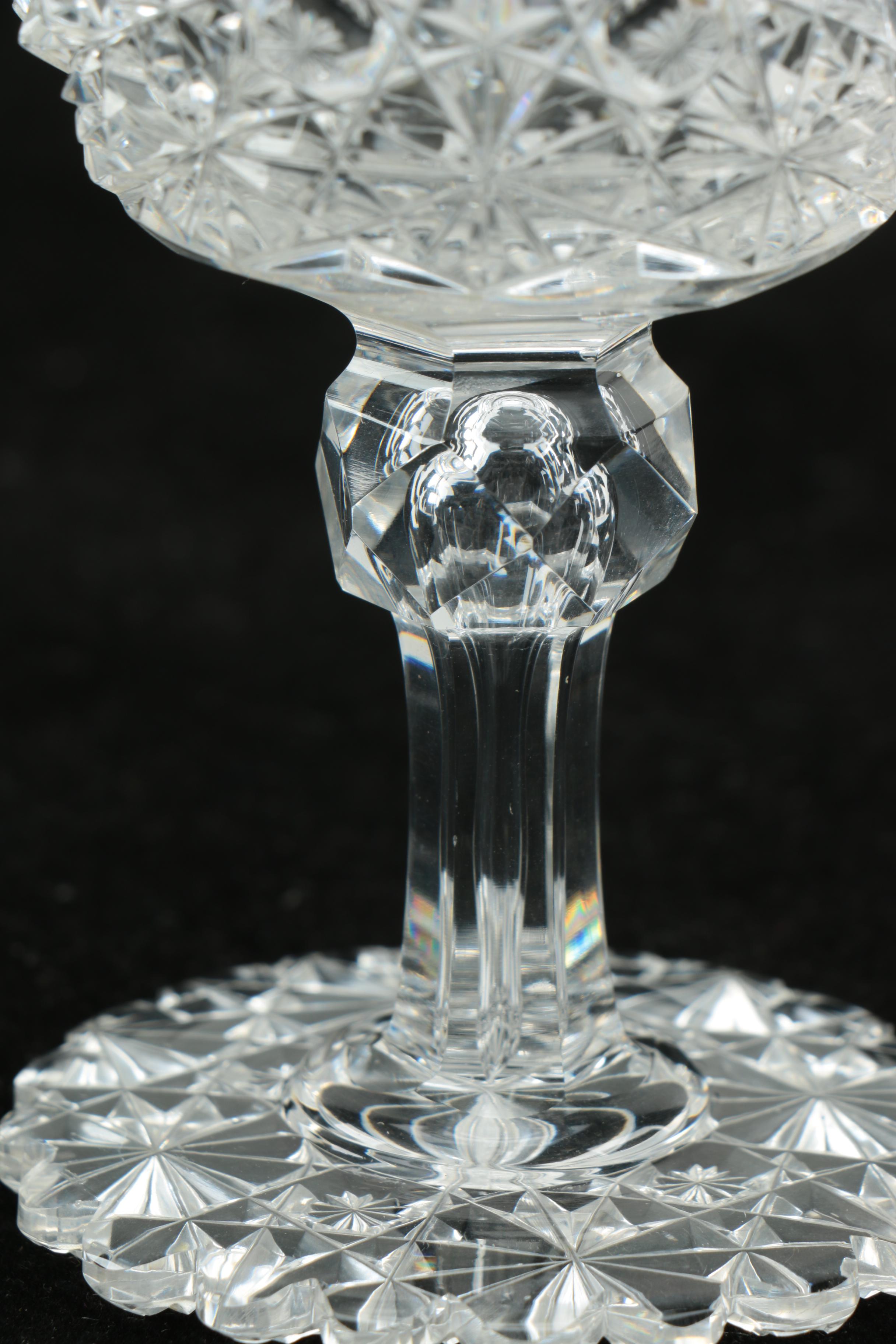 Set of Late 19th Century American Brilliant Period Cut Glass "Russian" Stemware